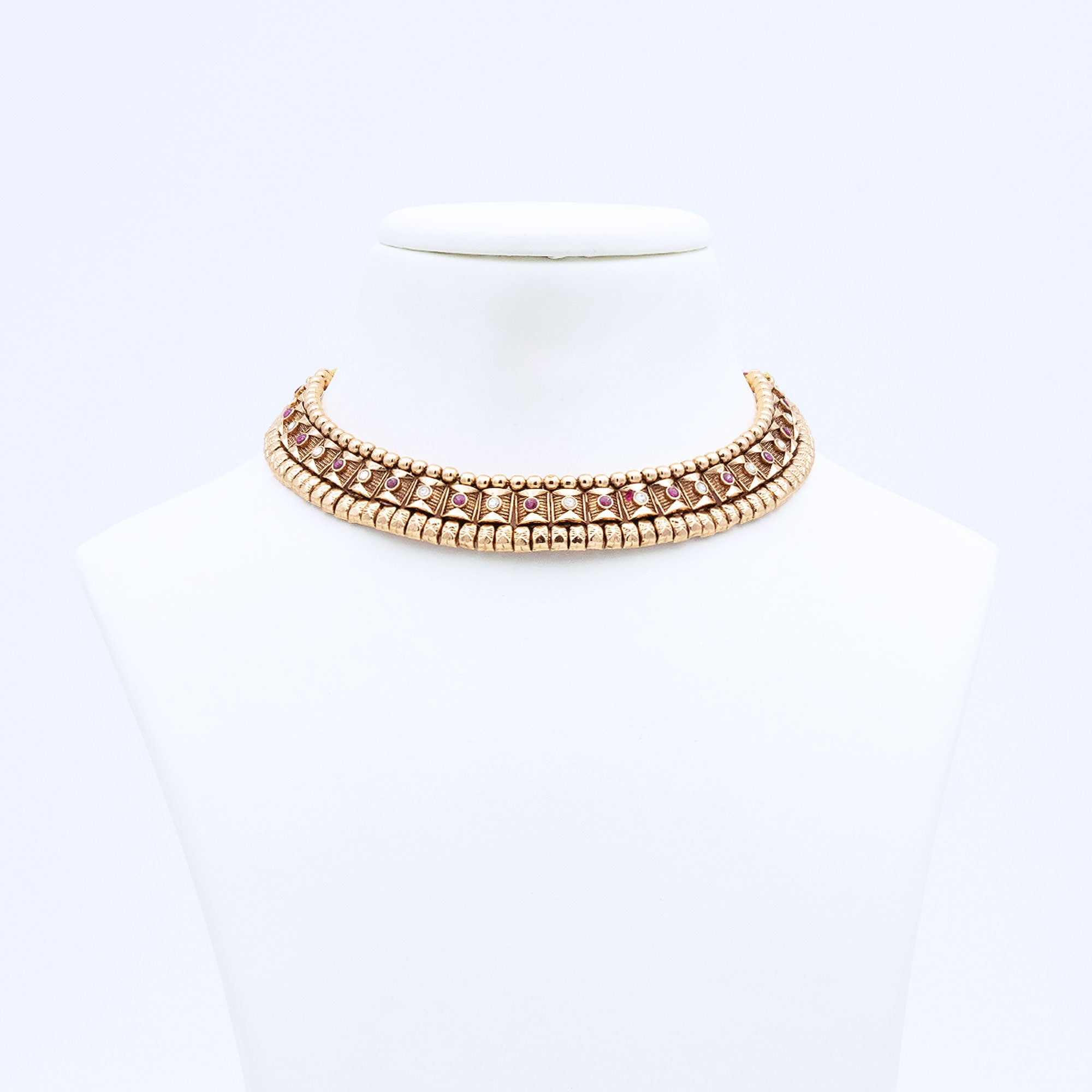 Trendy Necklace Set with Geometric Link Design