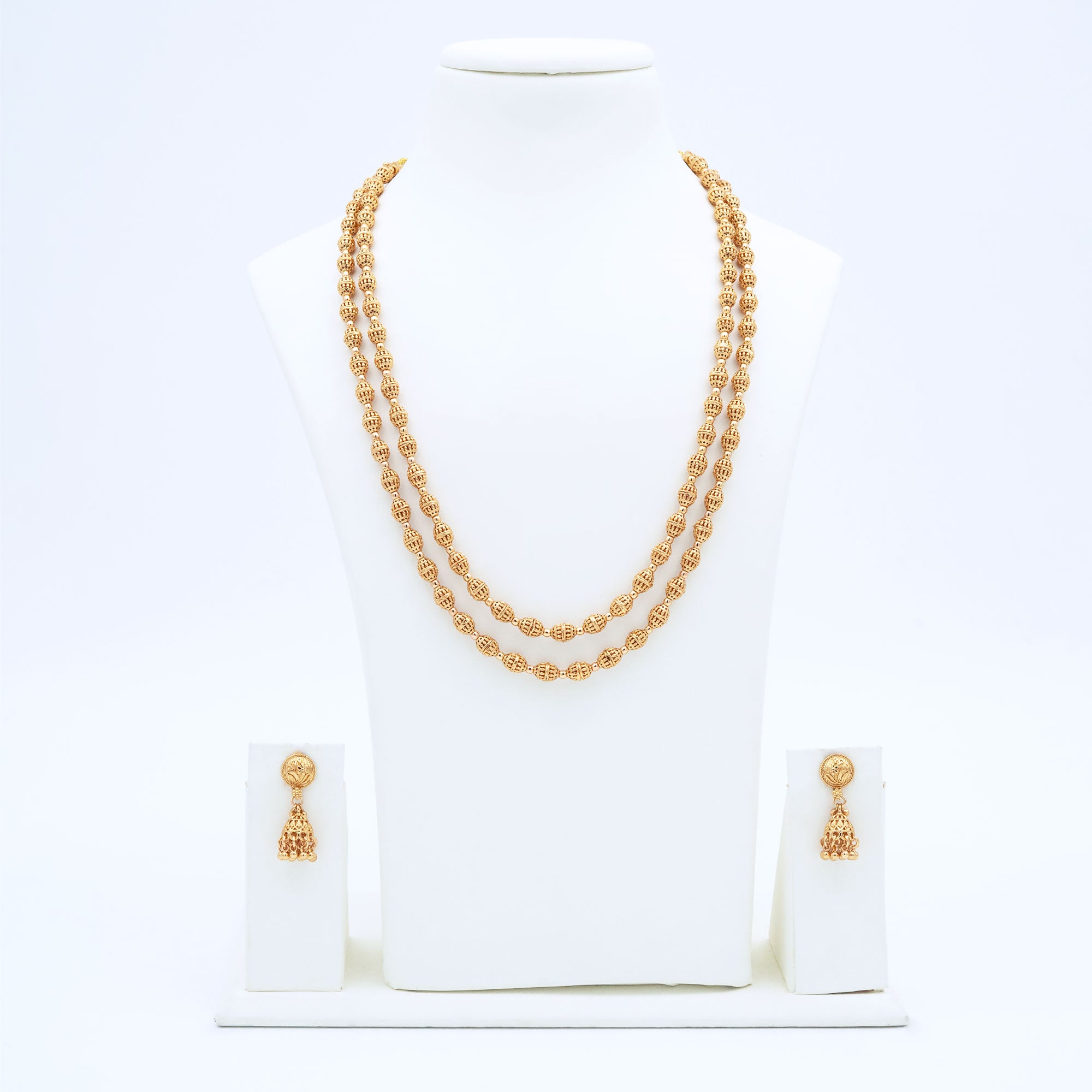 Trendy Tiny Rudraksha Necklace Set