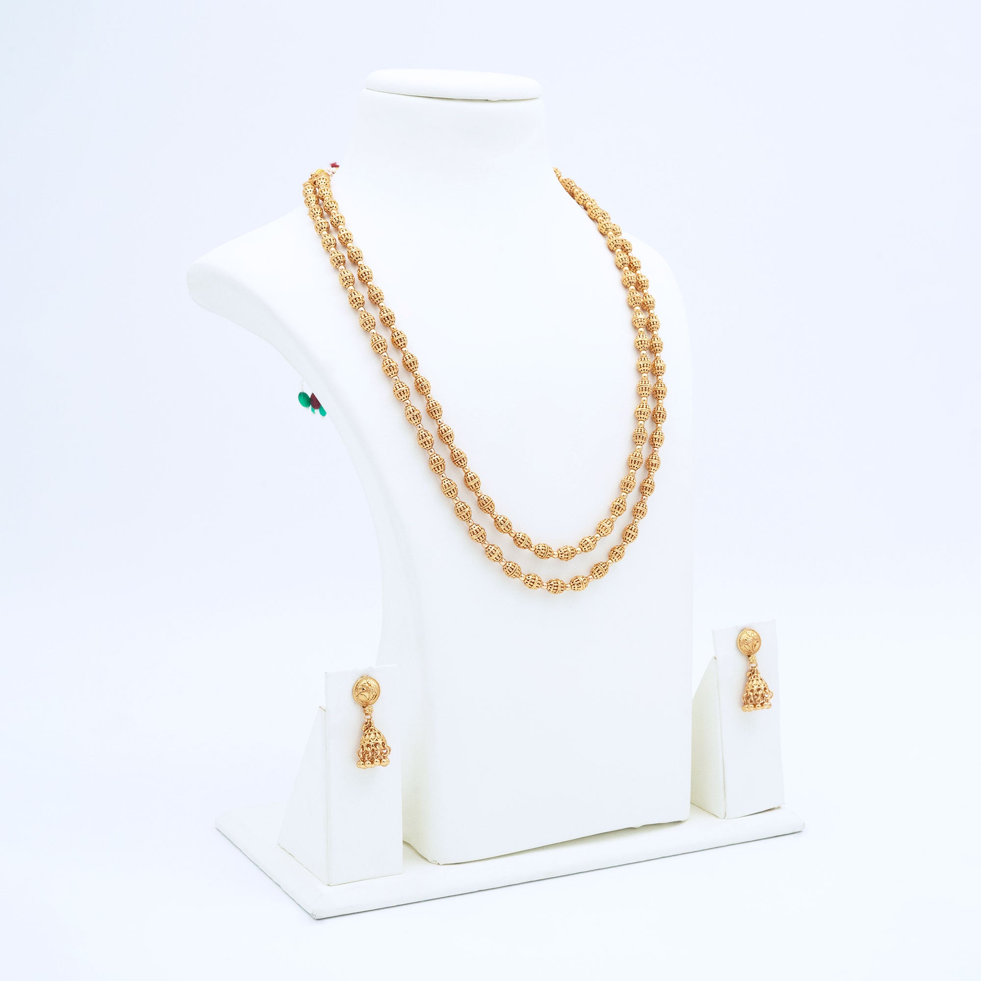 Trendy Tiny Rudraksha Necklace Set