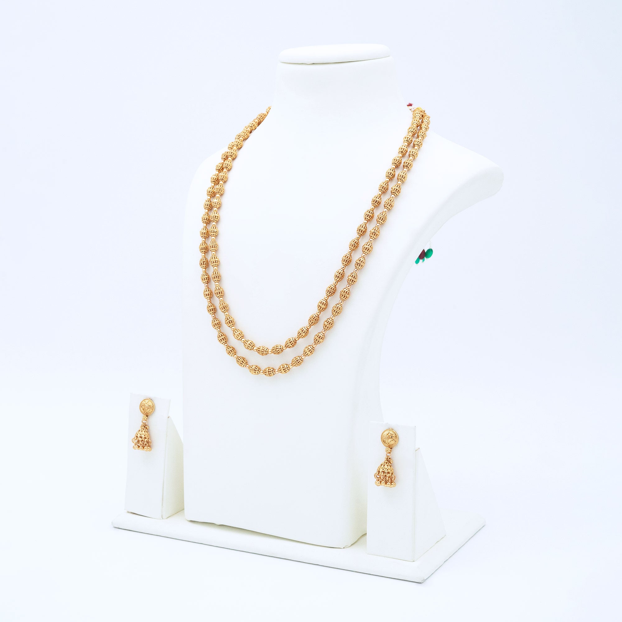 Trendy Tiny Rudraksha Necklace Set