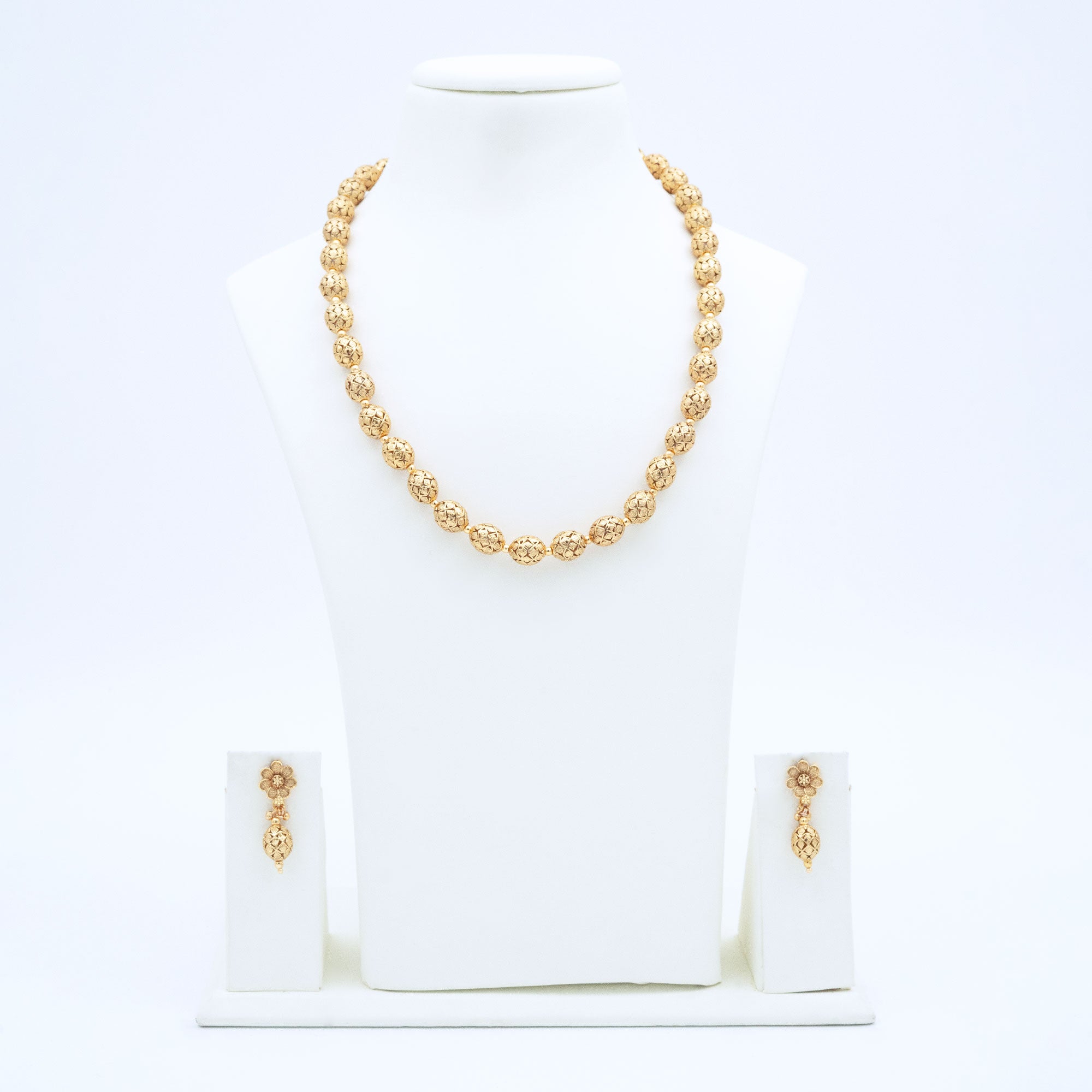 Traditional Oval Rudhraksha Necklace Set