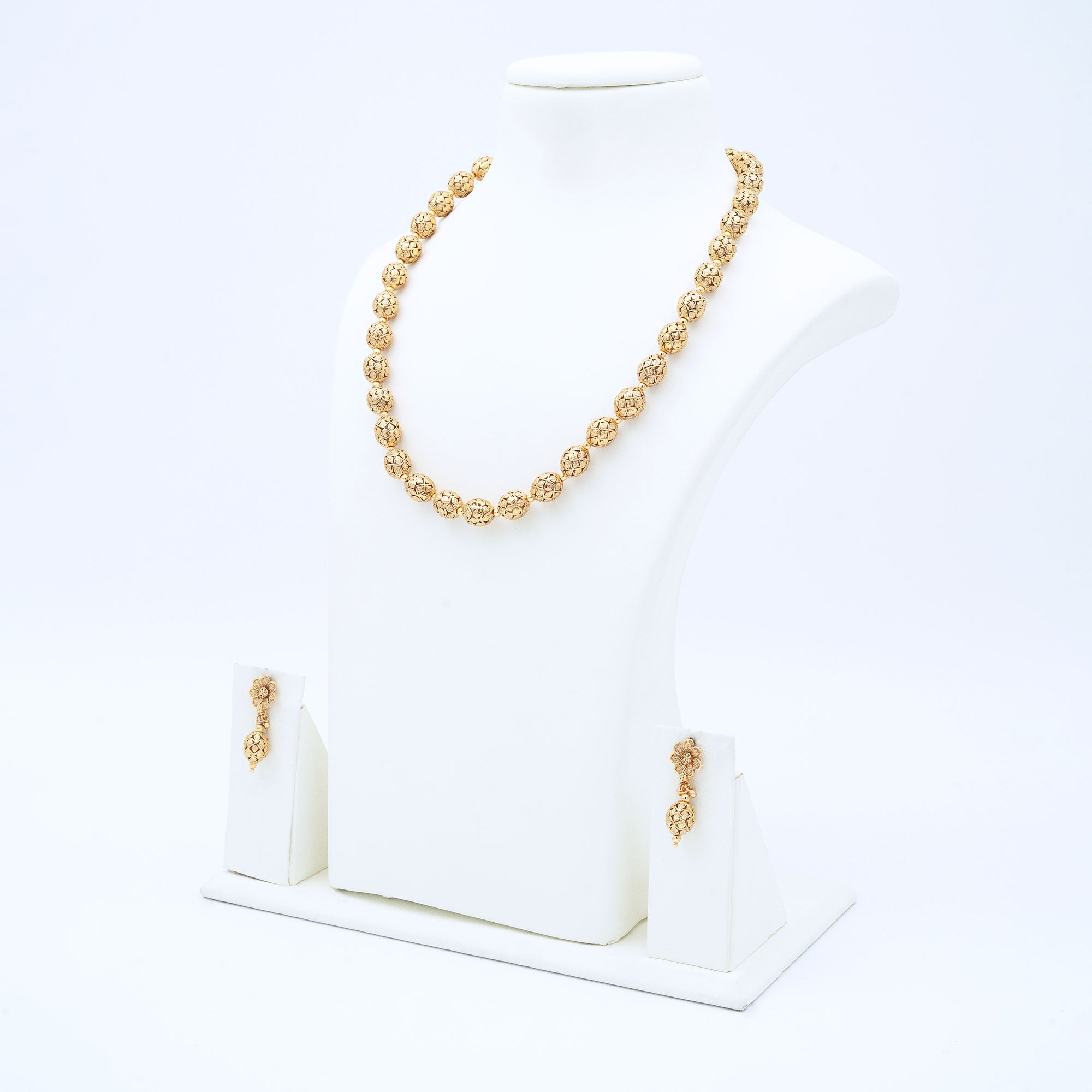 Traditional Oval Rudhraksha Necklace Set