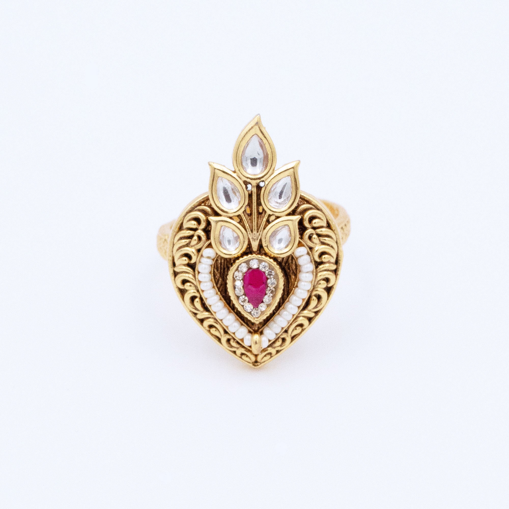 Trendy Spear with Leaf Ring