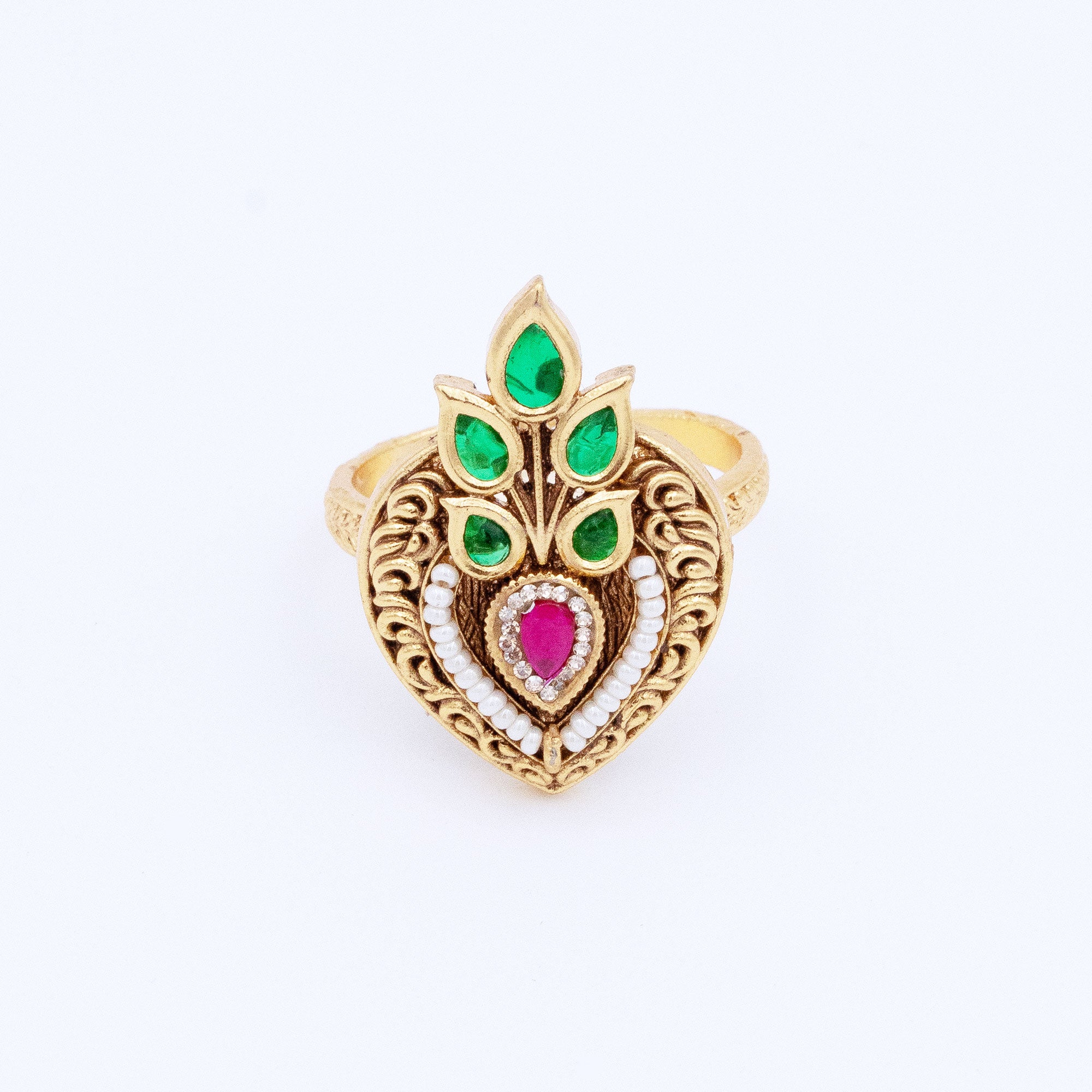 Trendy Spear with Leaf Ring