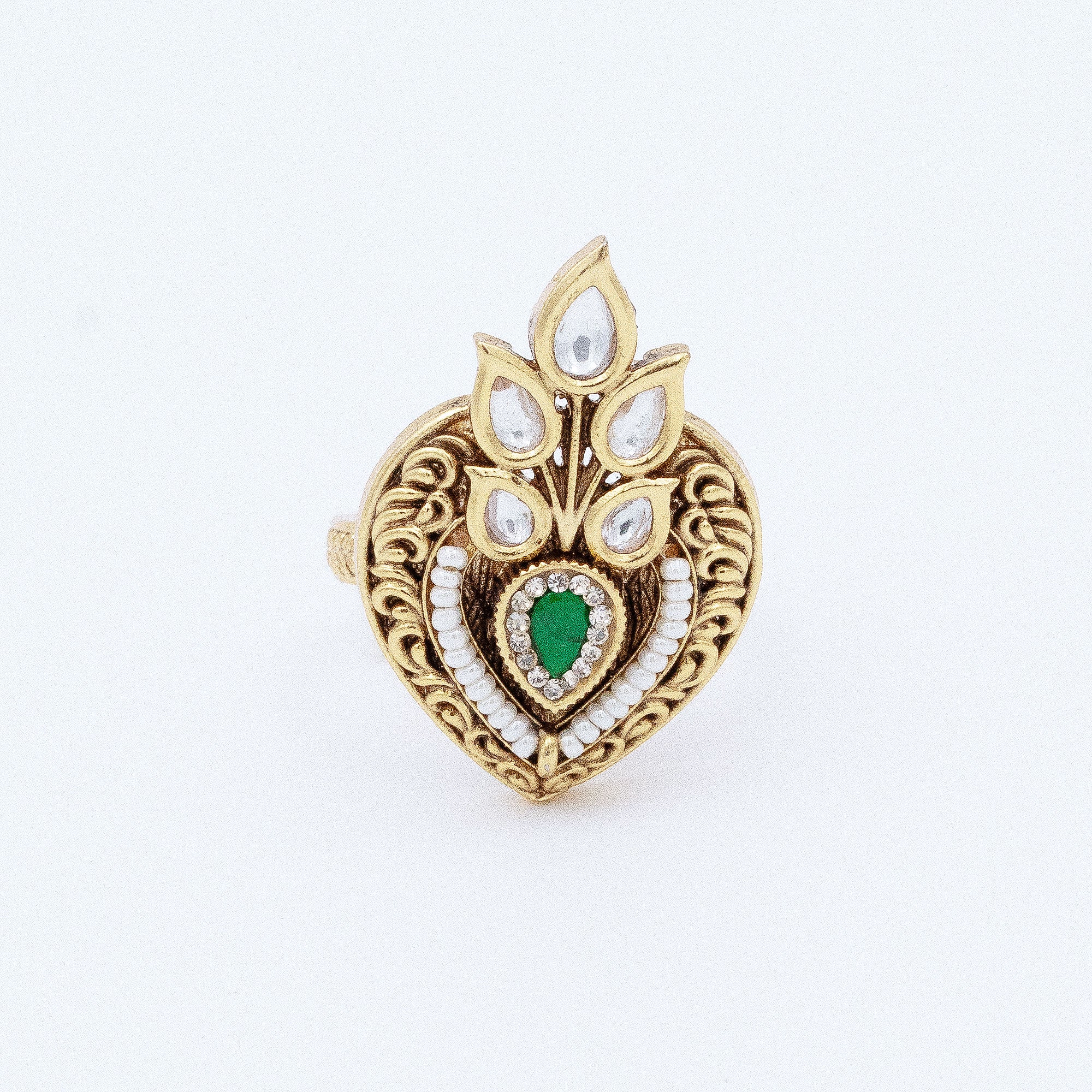 Trendy Spear with Leaf Ring