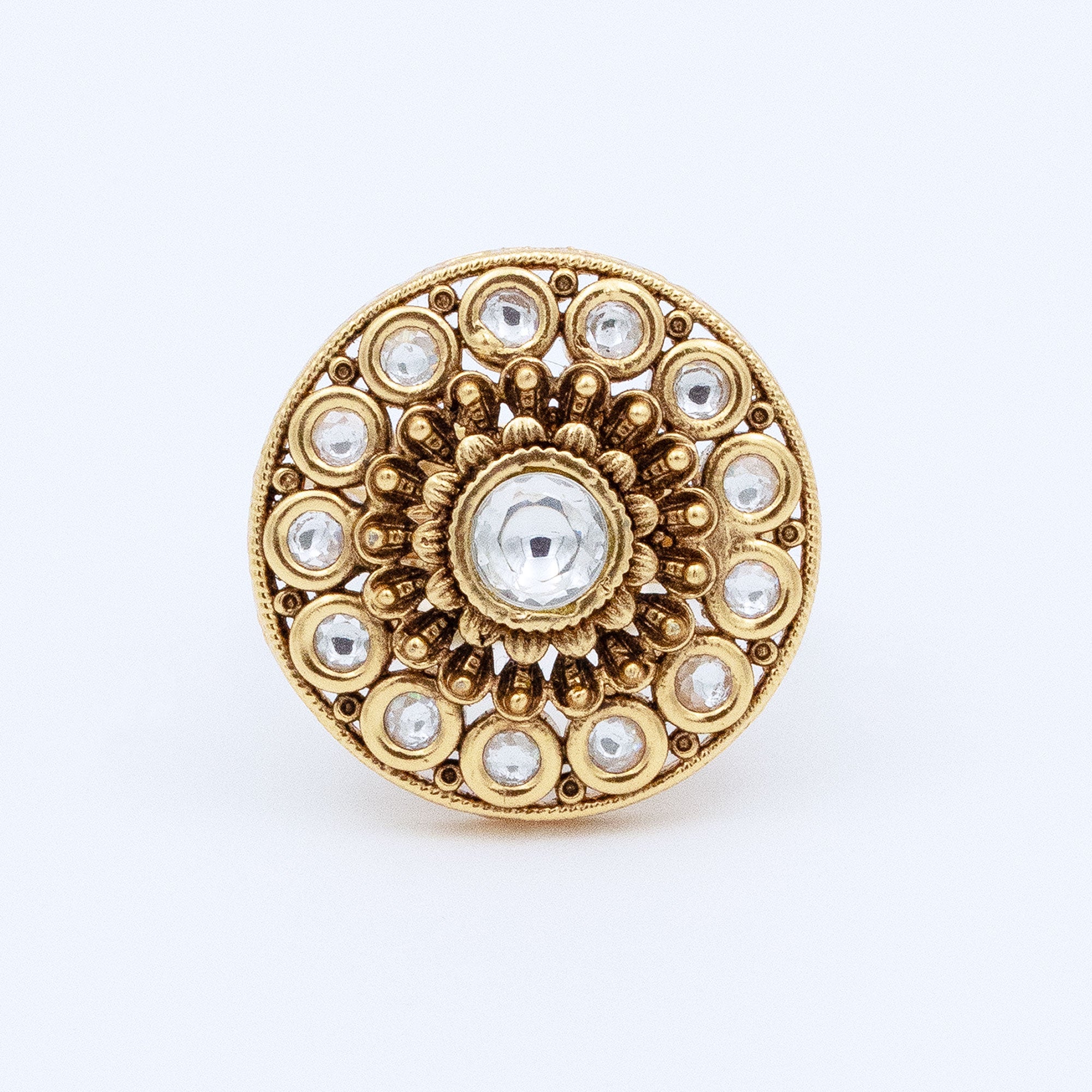 Trendy Round Floral Ring