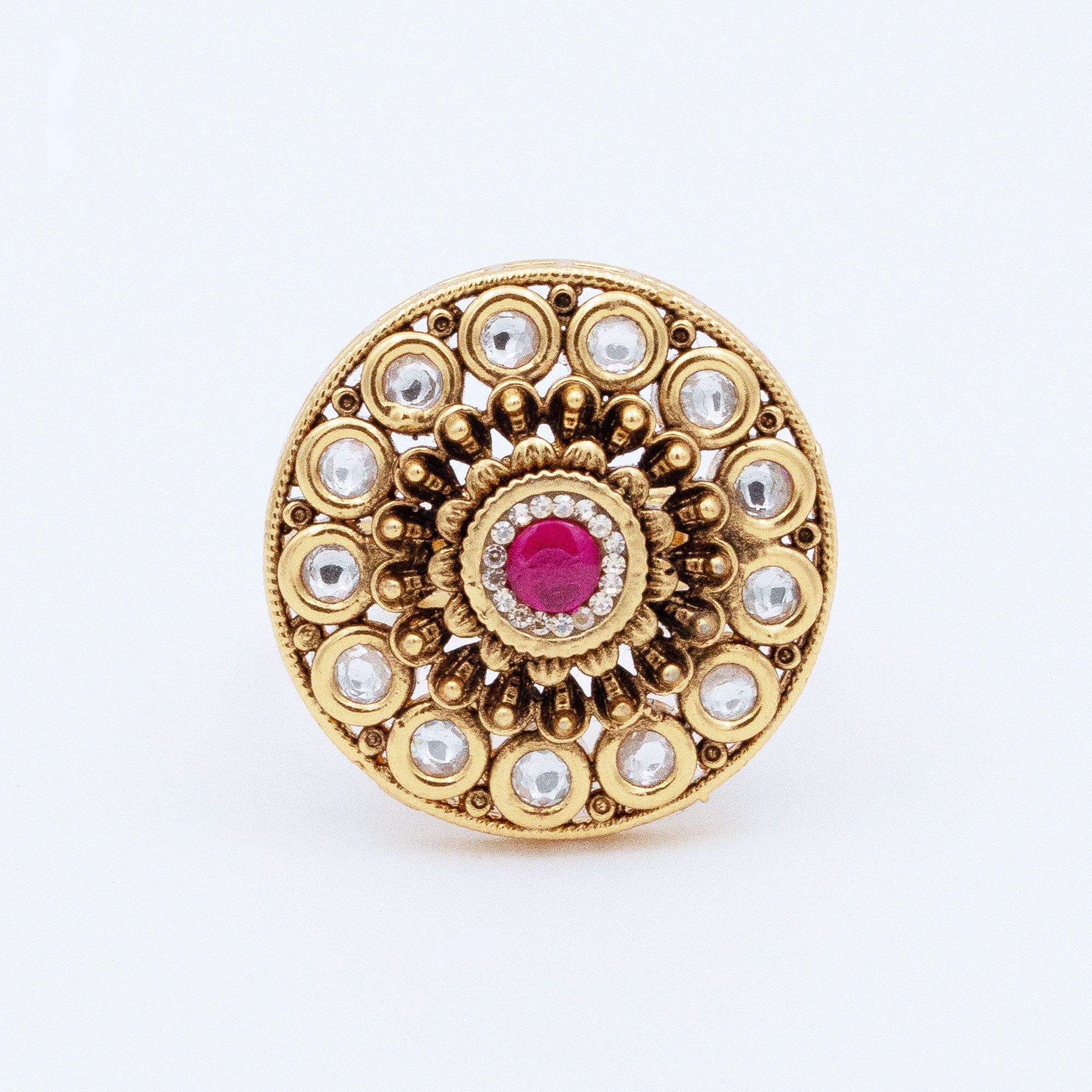 Trendy Round Floral Ring