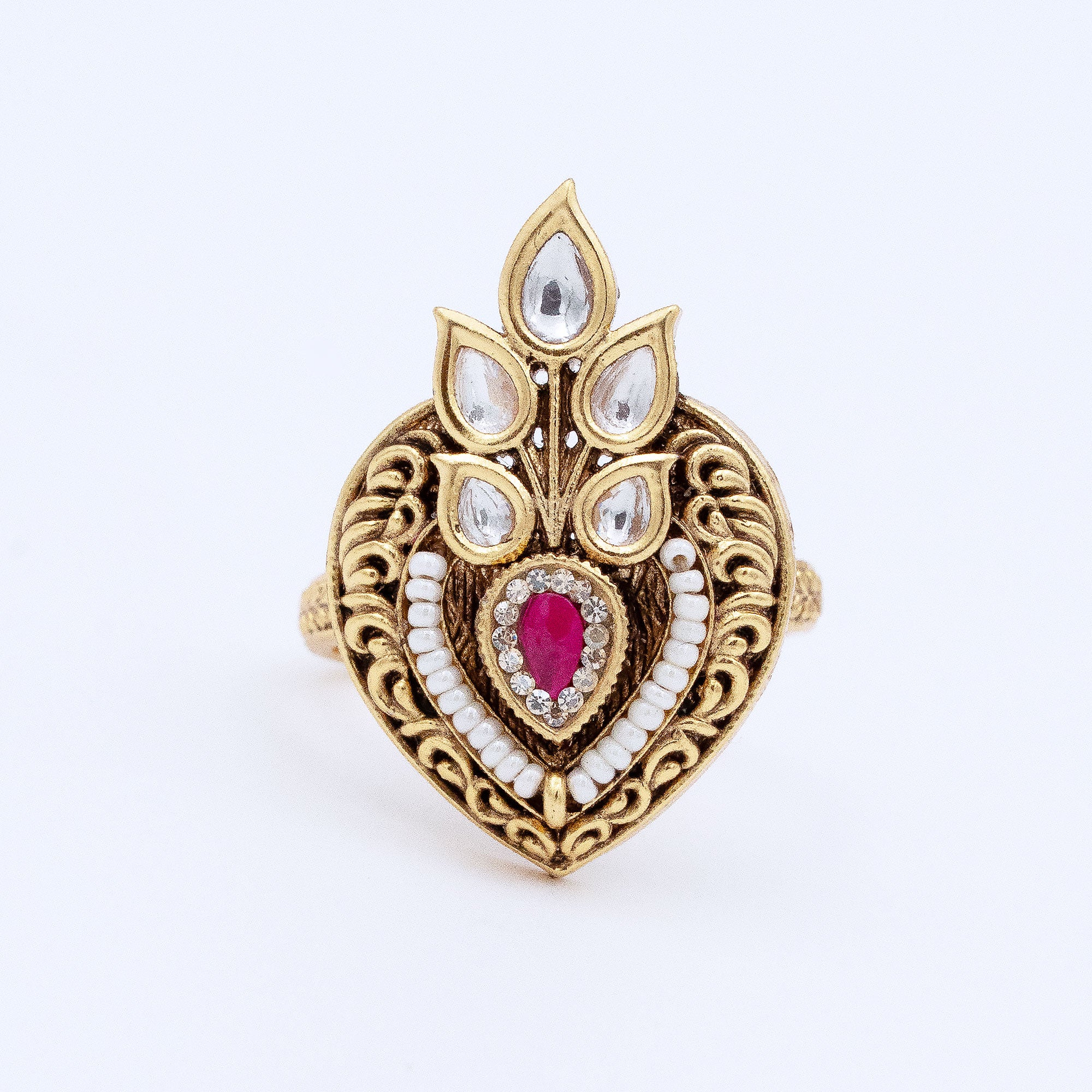 Trendy Spear with Leaf Ring