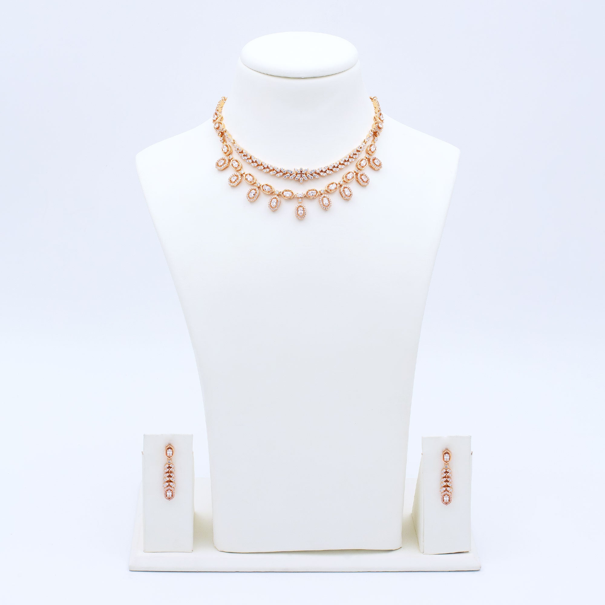 Modern Layered Drop Necklace Set
