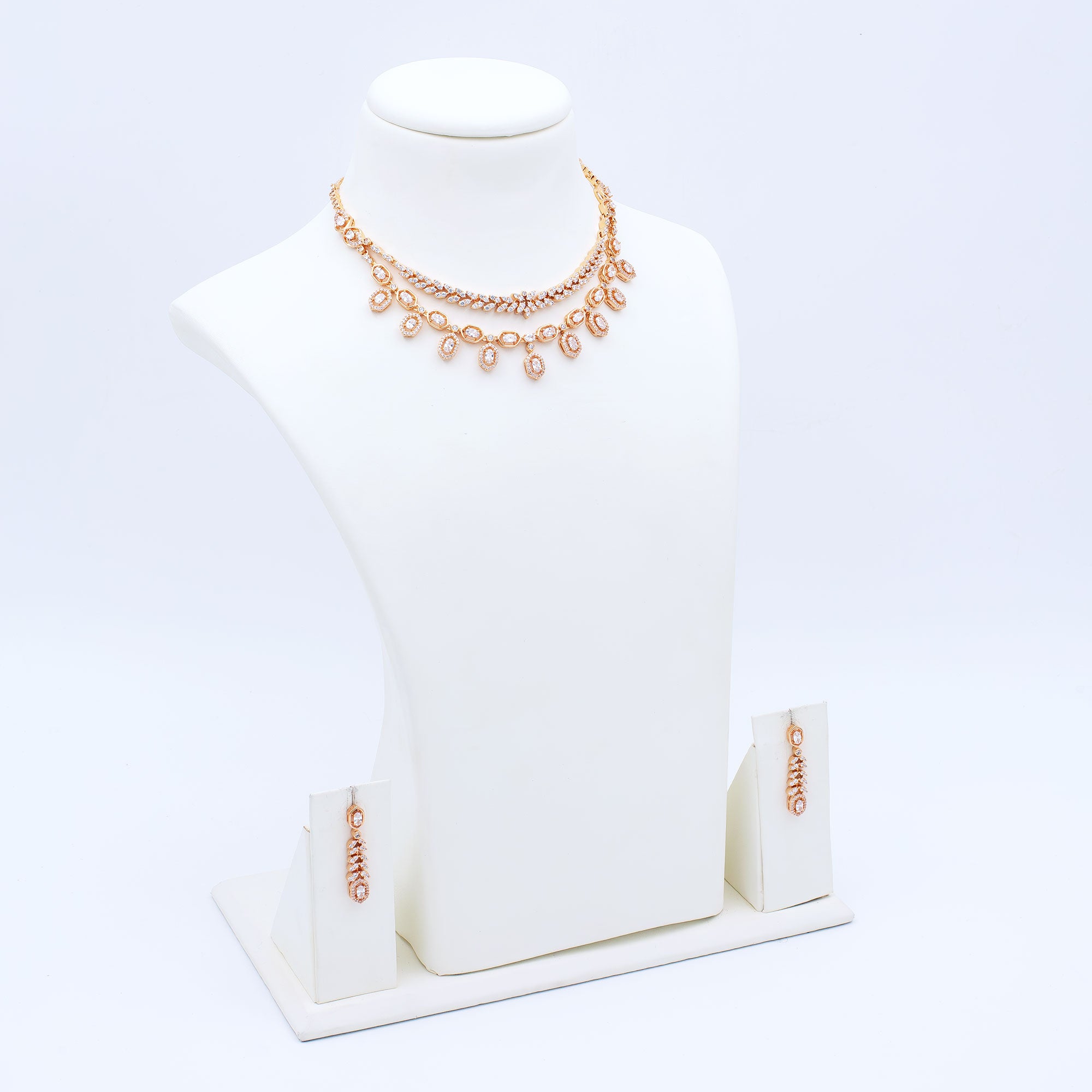 Modern Layered Drop Necklace Set