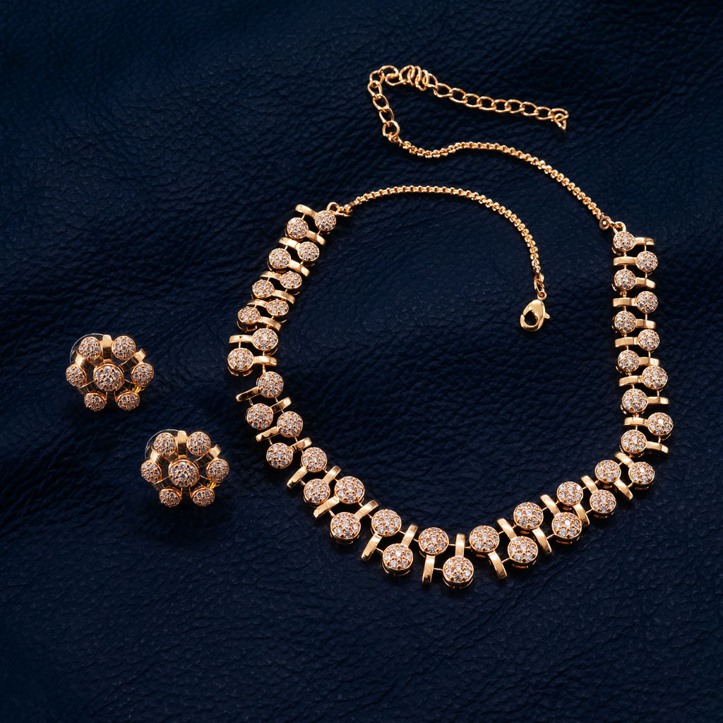 Modern Alternate Round Link Necklace Set