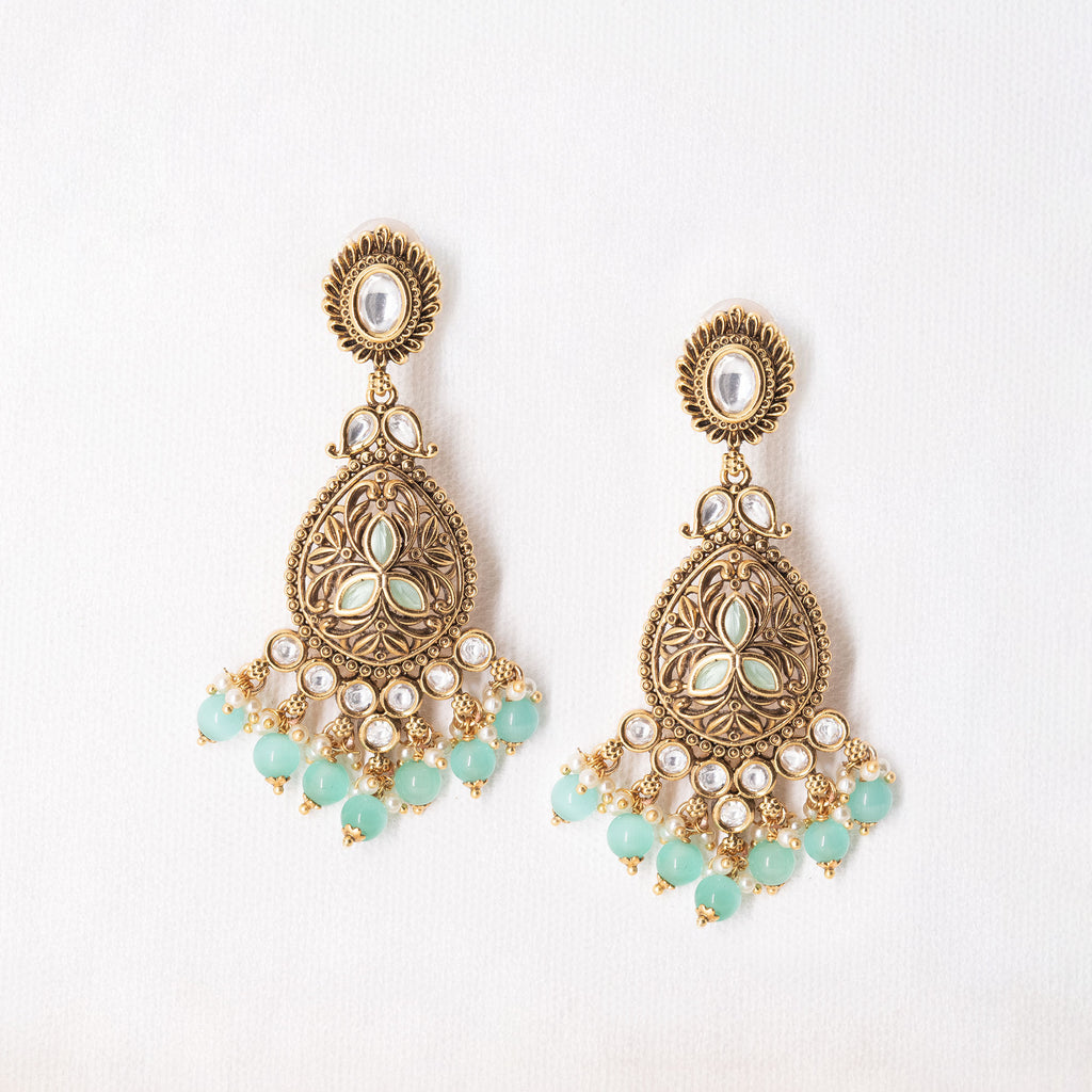 Traditional Round Top Spear Earring Set