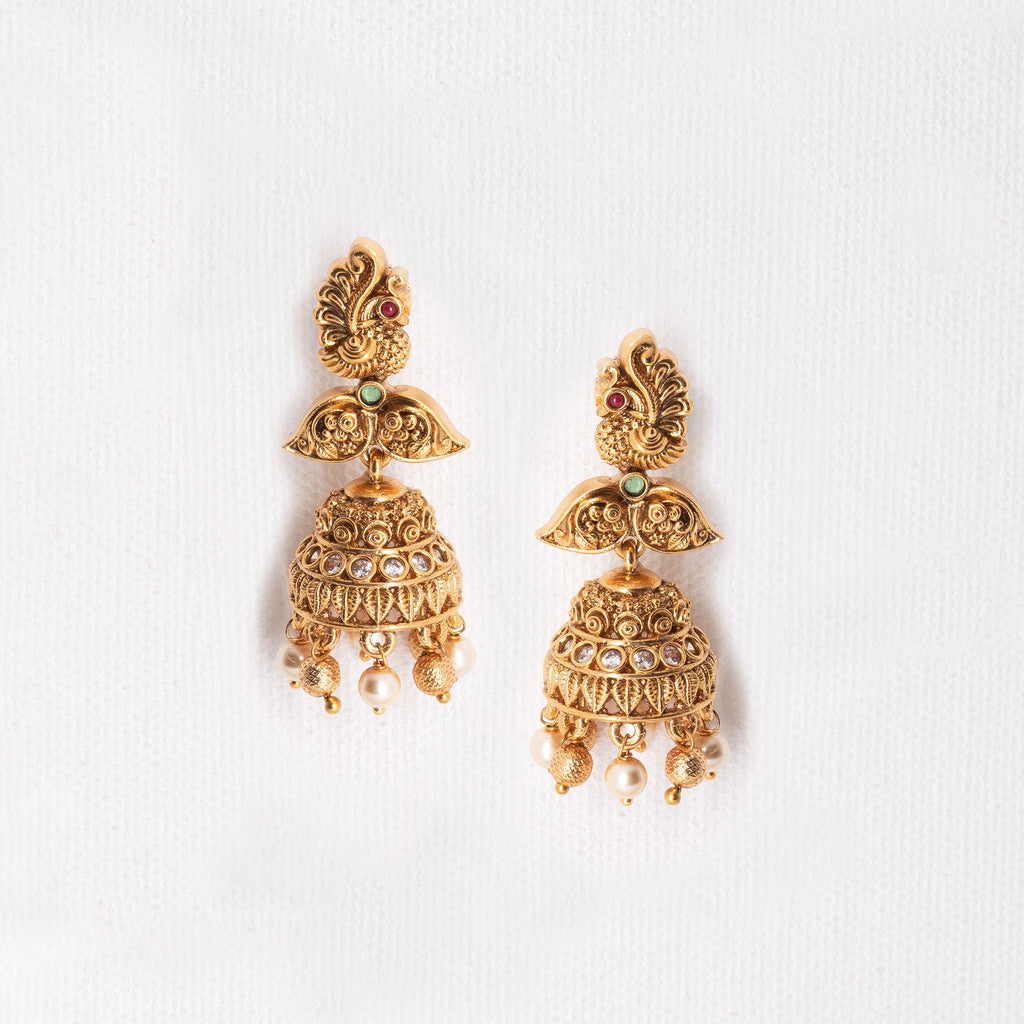 Traditional Big Peacock Earring Set