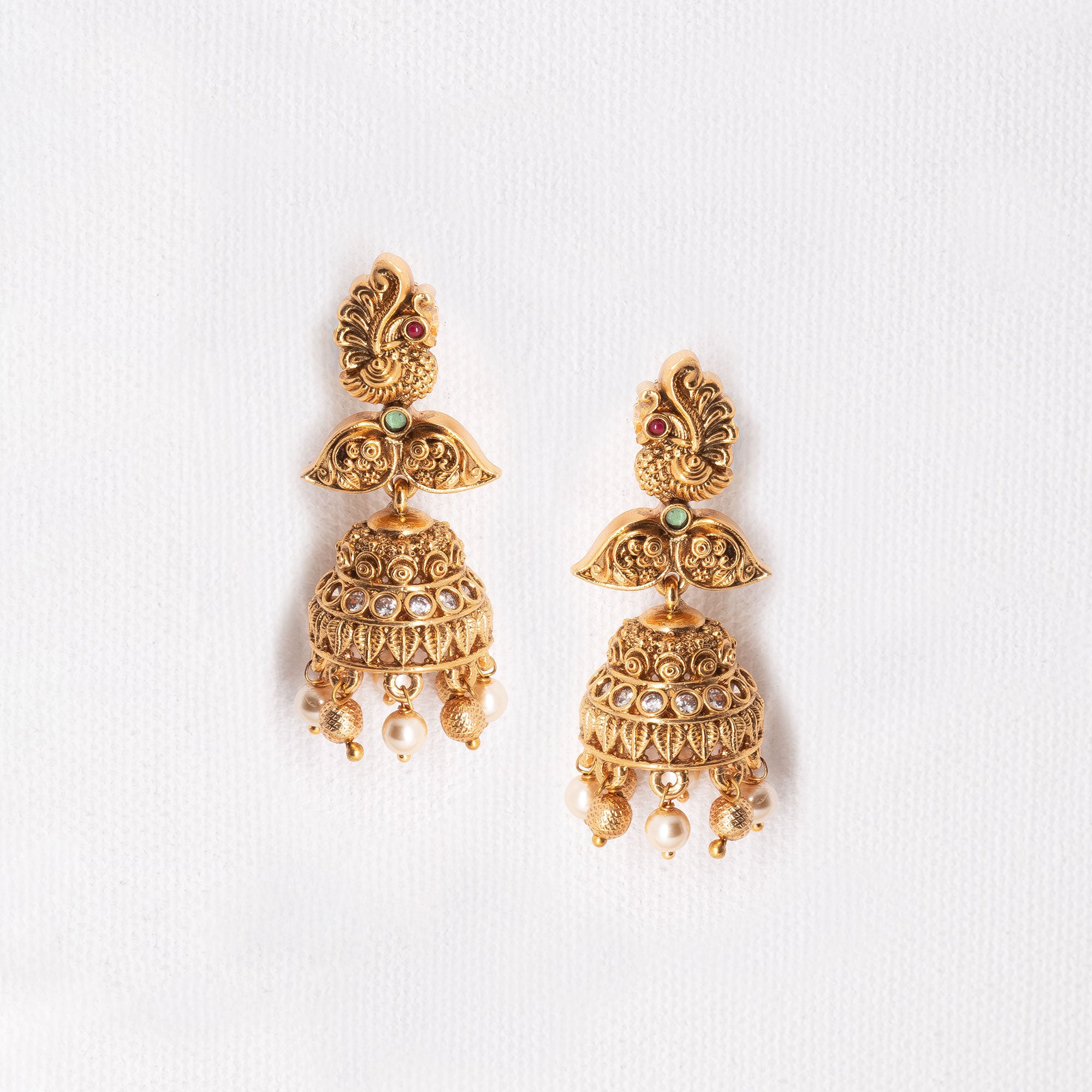 Traditional Big Peacock Earring Set