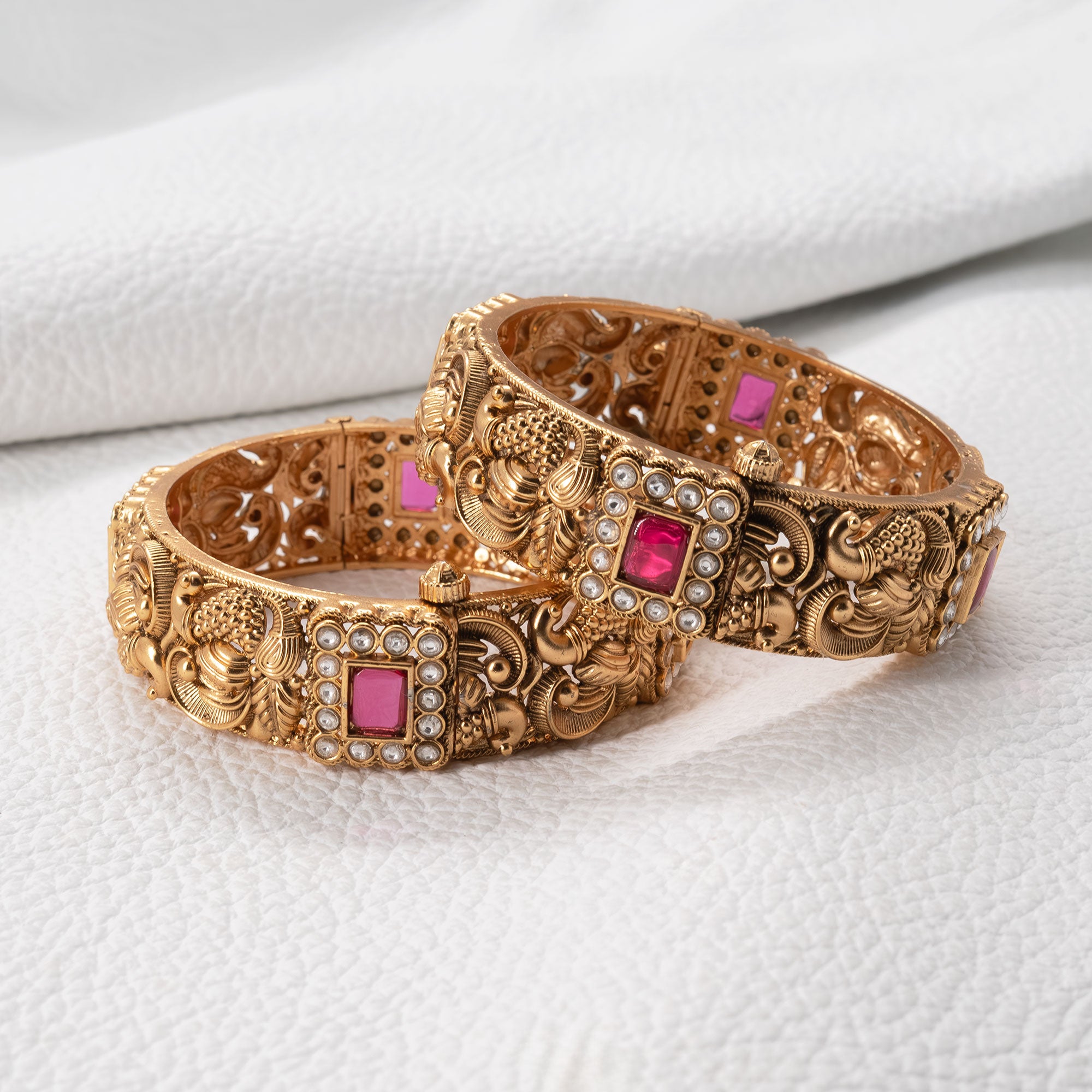 Trendy Peacock Bangles (Set of 2)