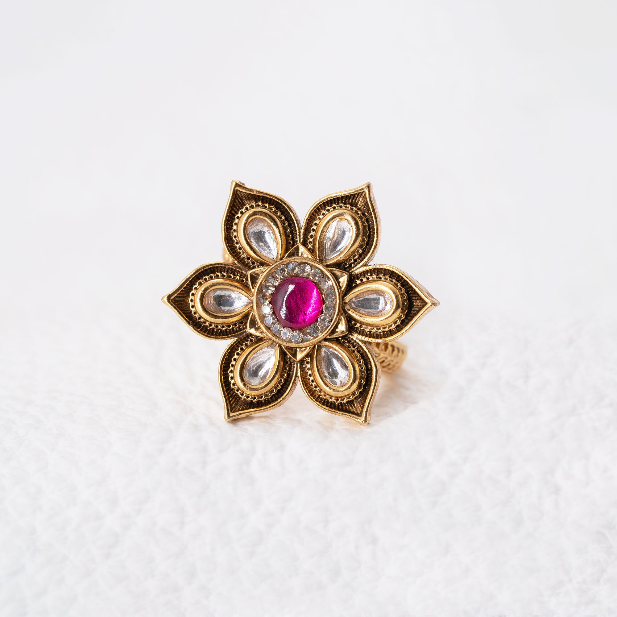 Trendy Floral Adjustable Ring