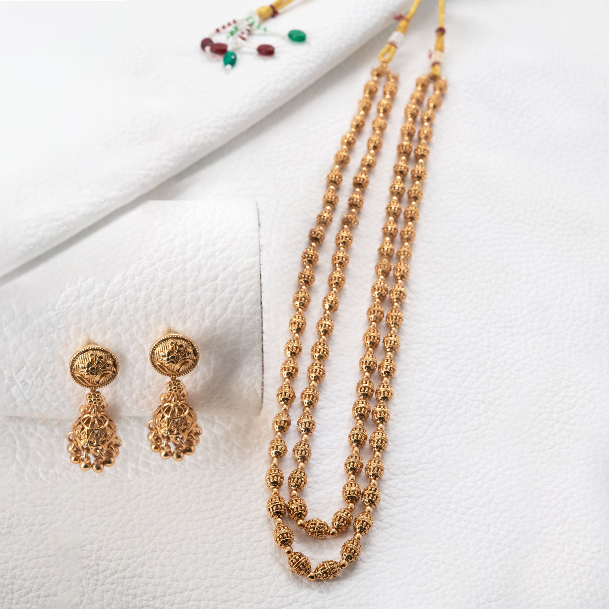 Trendy Tiny Rudraksha Necklace Set