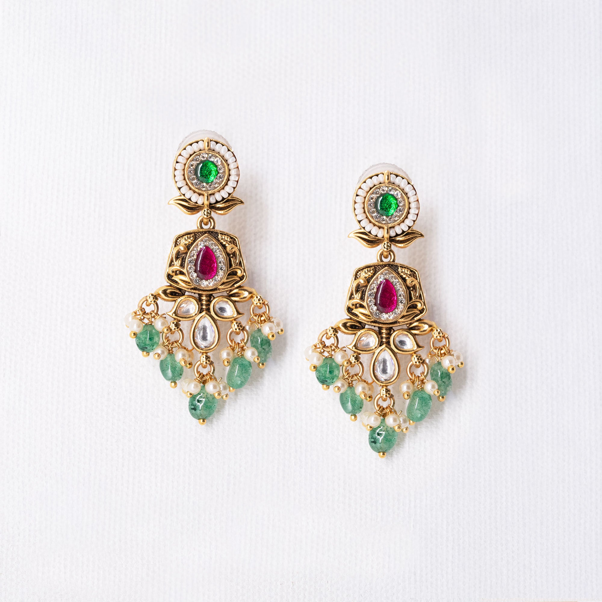 Traditional Floral Top Box Earring Set