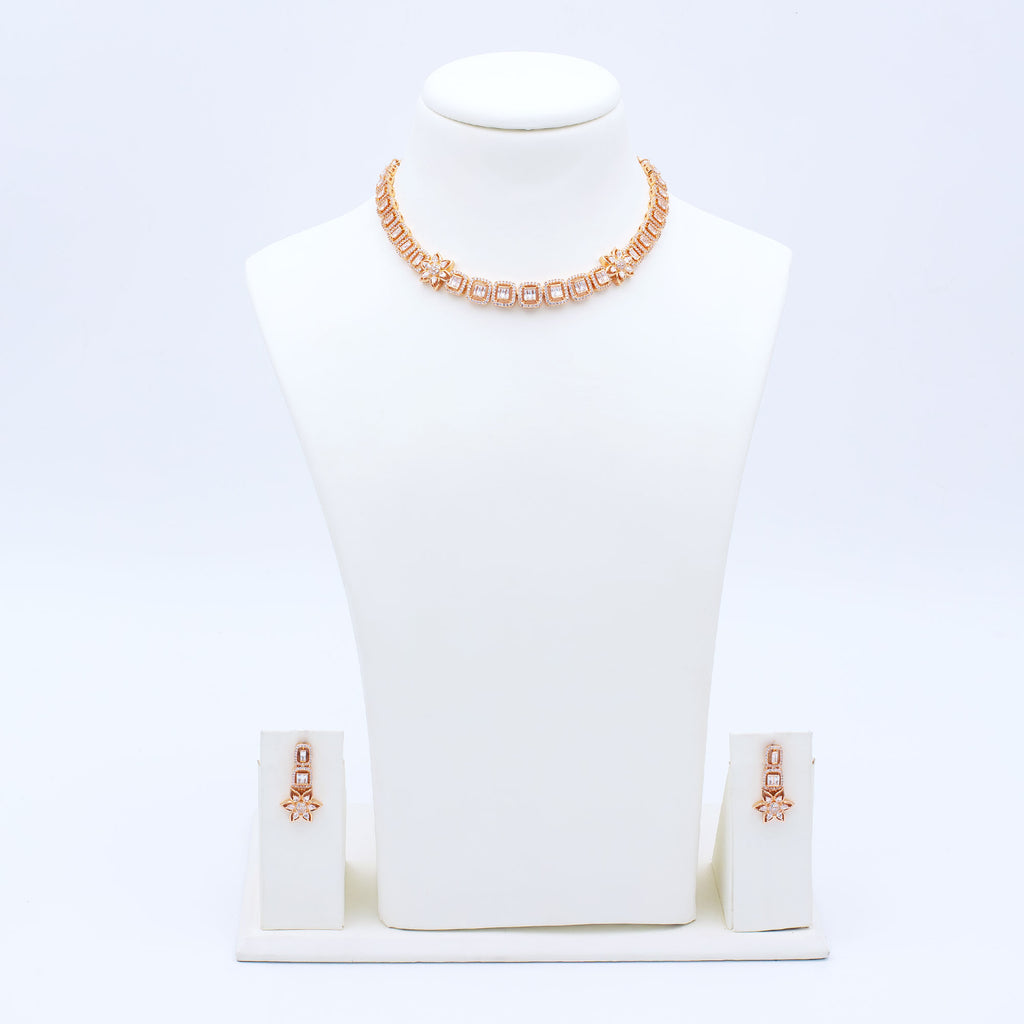 Modern Starbust Rectangular Necklace Set