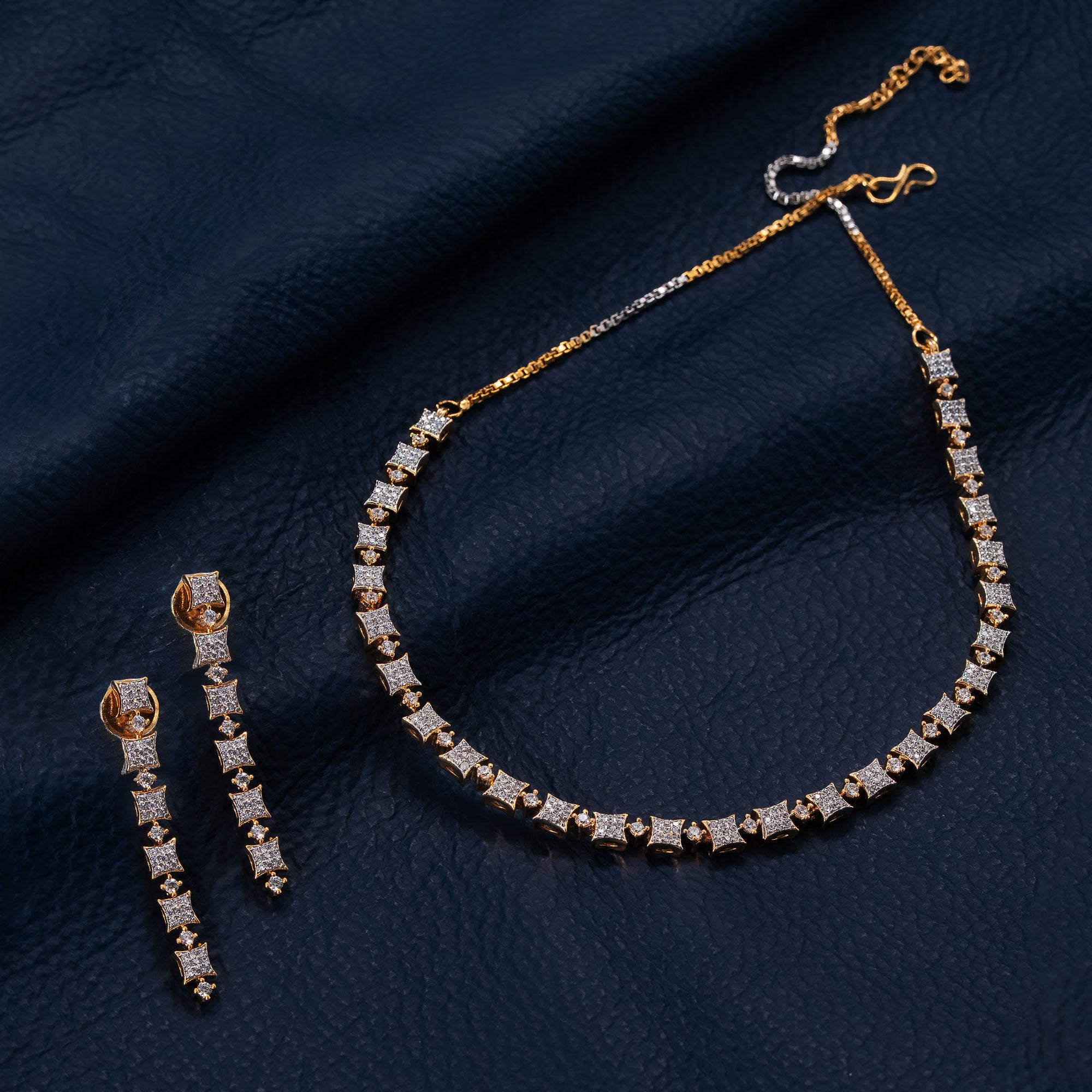 Modern Cube Shaped Necklace Set