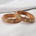 Trendy Alternate Floral Bangles (Set of 2)