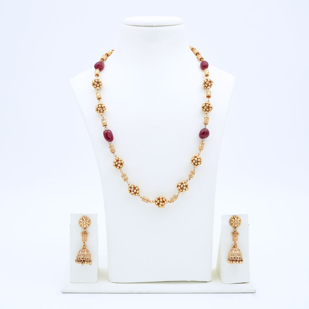 Trendy Floral Bunch Necklace Set