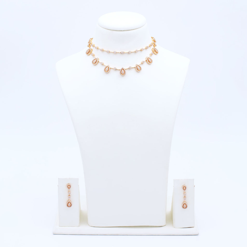 Modern Layered Drop Necklace Set