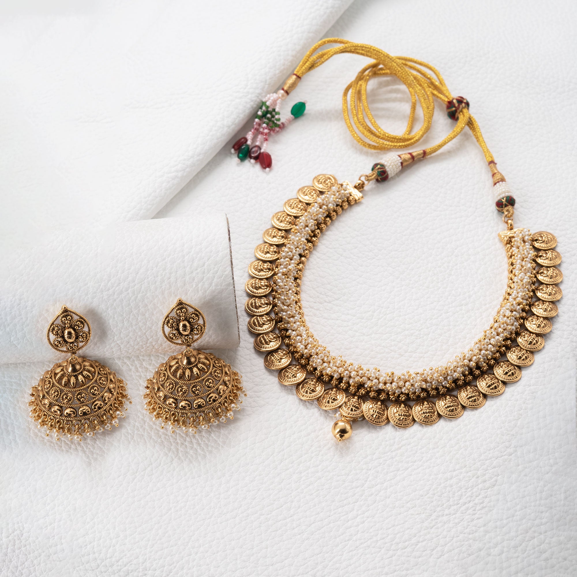 Trendy Lakshmi Coin Necklace Set
