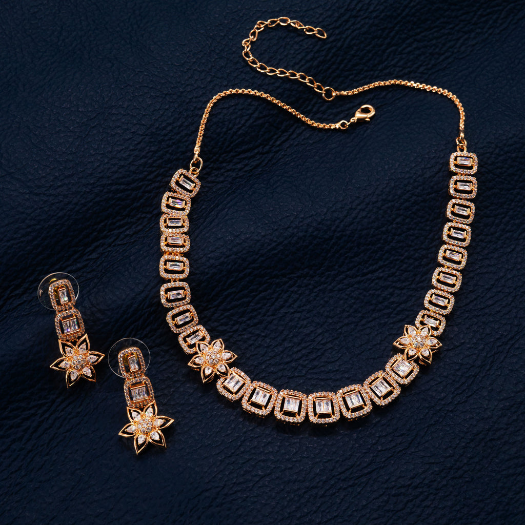 Modern Starbust Rectangular Necklace Set