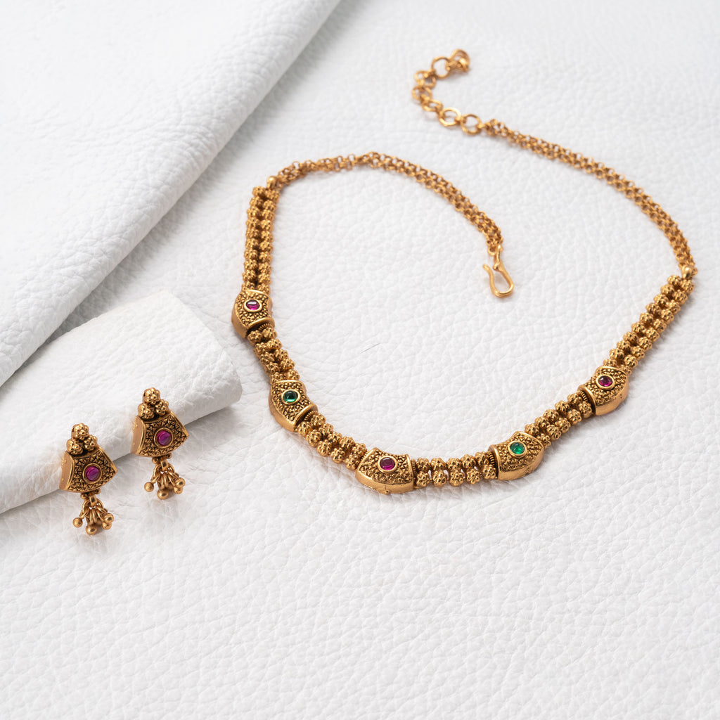 Trendy Box Shape Necklace Set