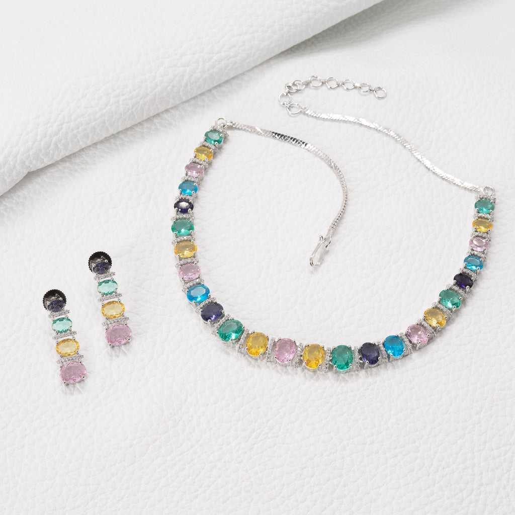 Trendy Multistoned Necklace Set