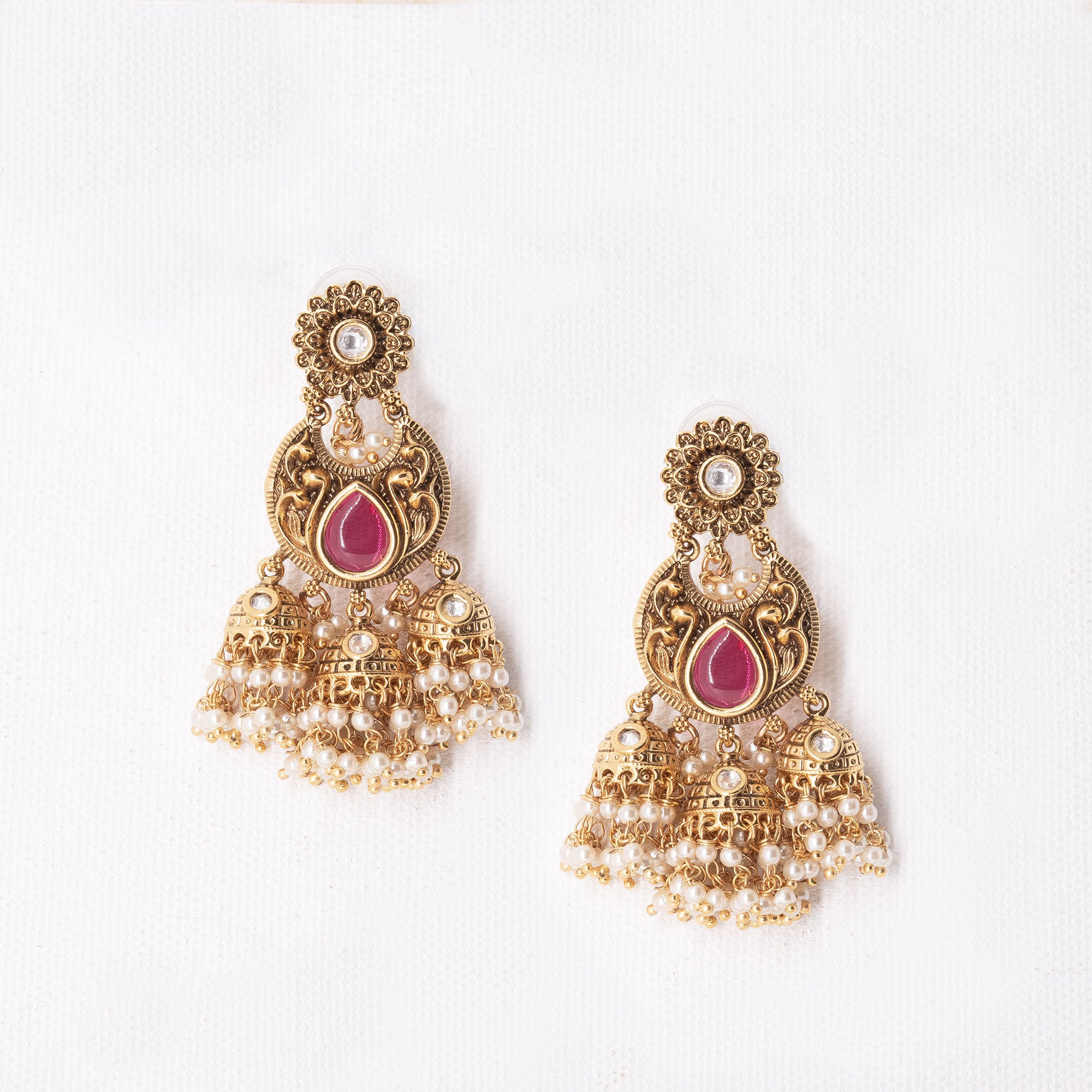 Traditional Round Crescent Earring Set