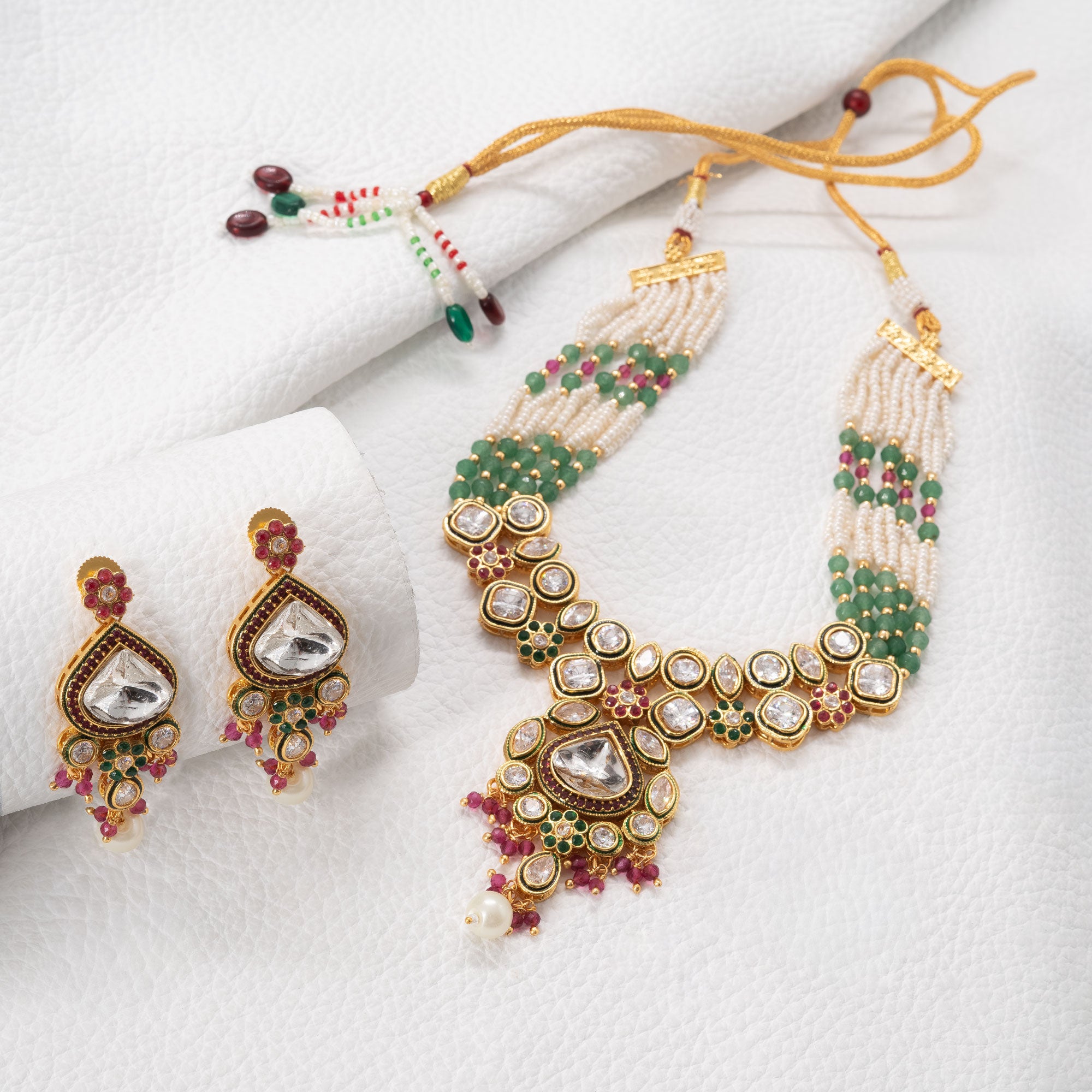 Traditional Spear Rajwadi Necklace Set