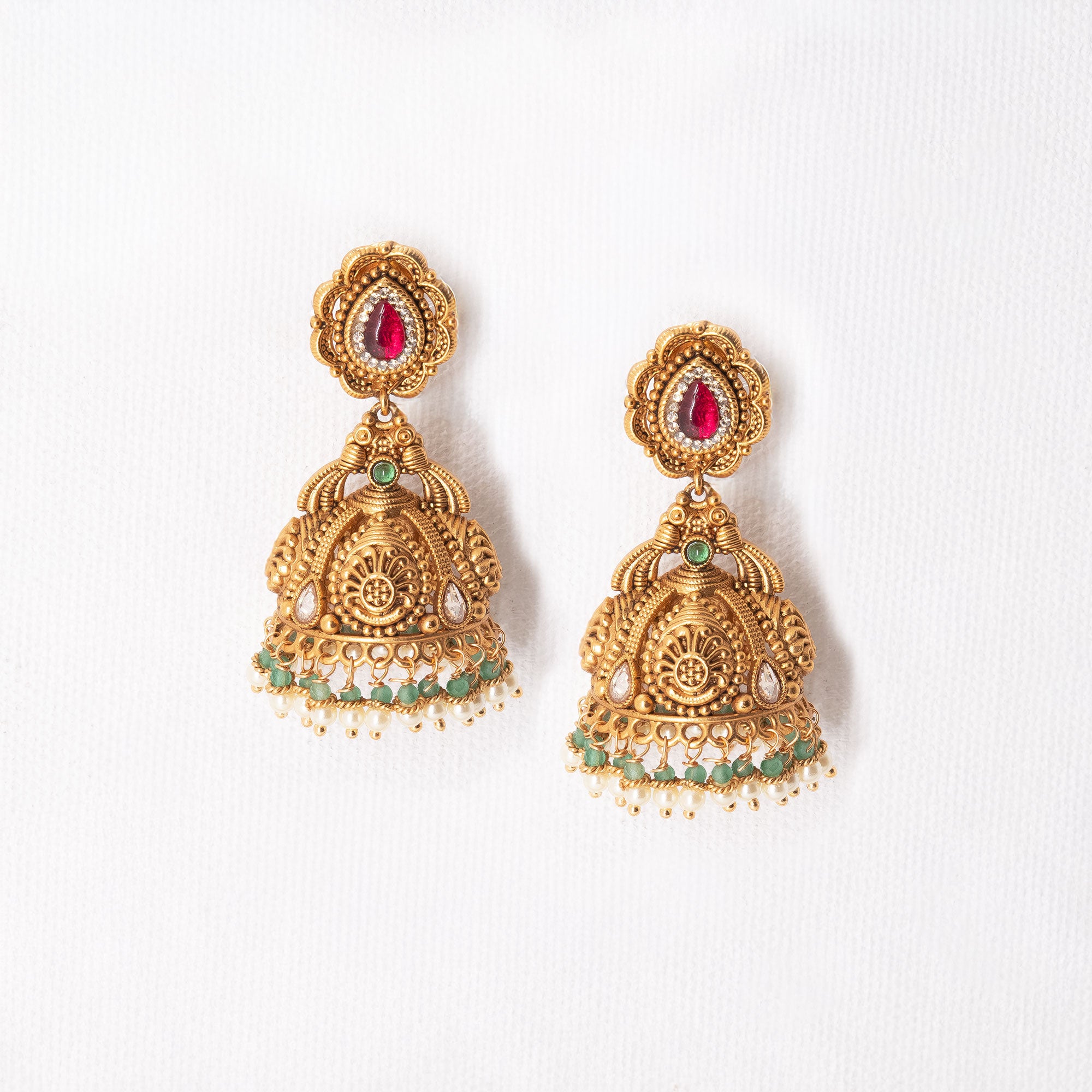 Traditional Floral Spear Earring Set