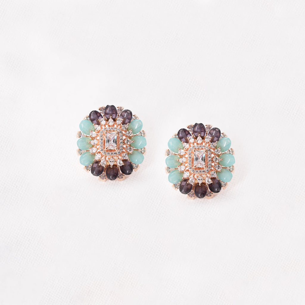 Modern Multicolored Floral Earrings