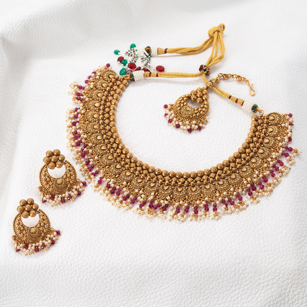 Trendy Crescent Coins Necklace Set