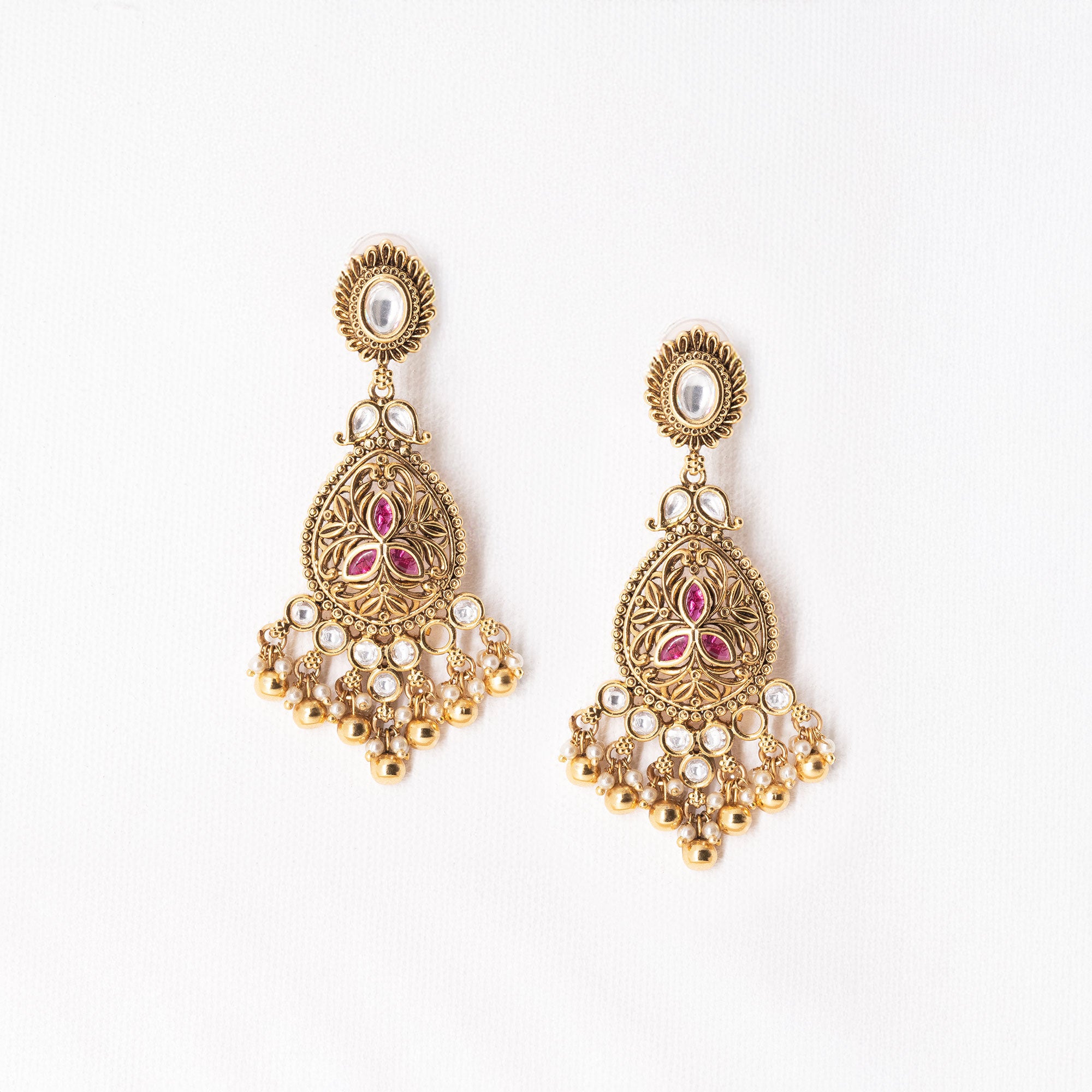 Traditional Round Top Spear Earring Set