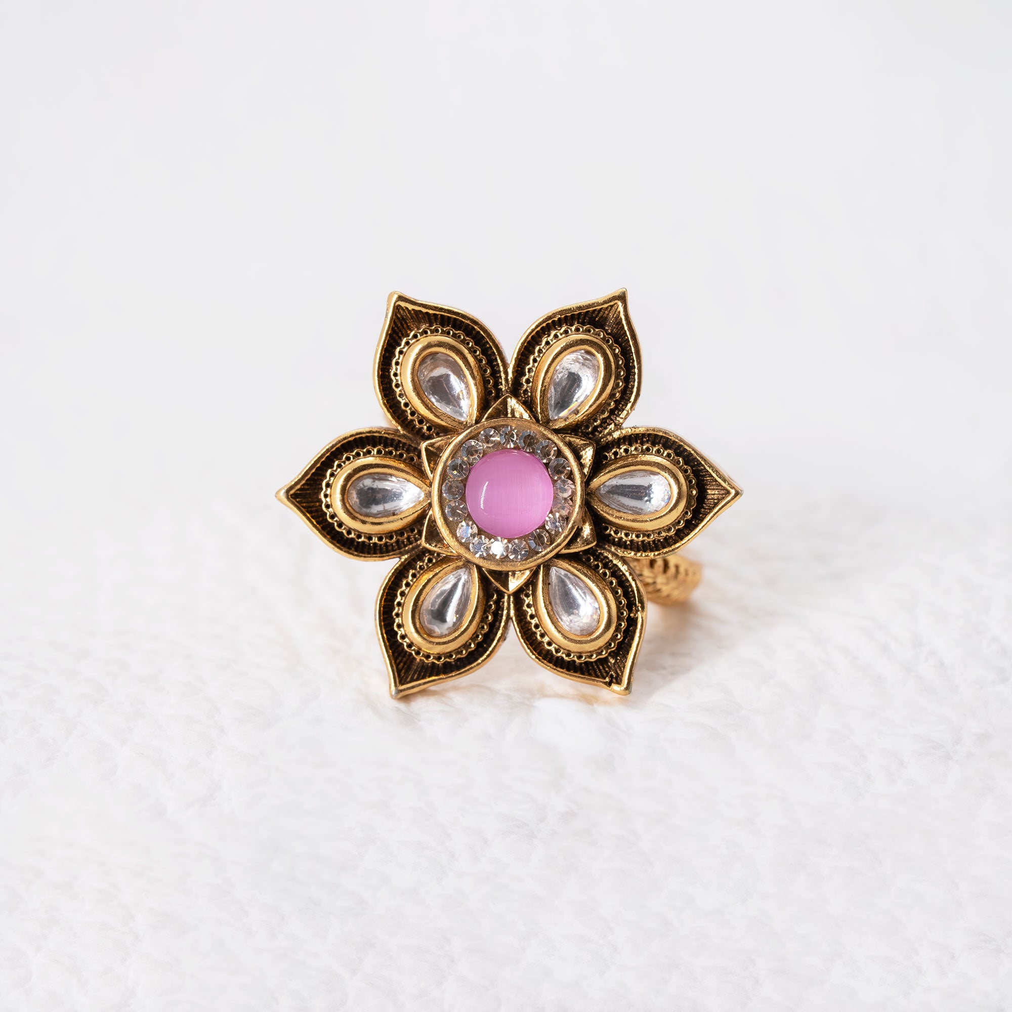 Trendy Floral Adjustable Ring