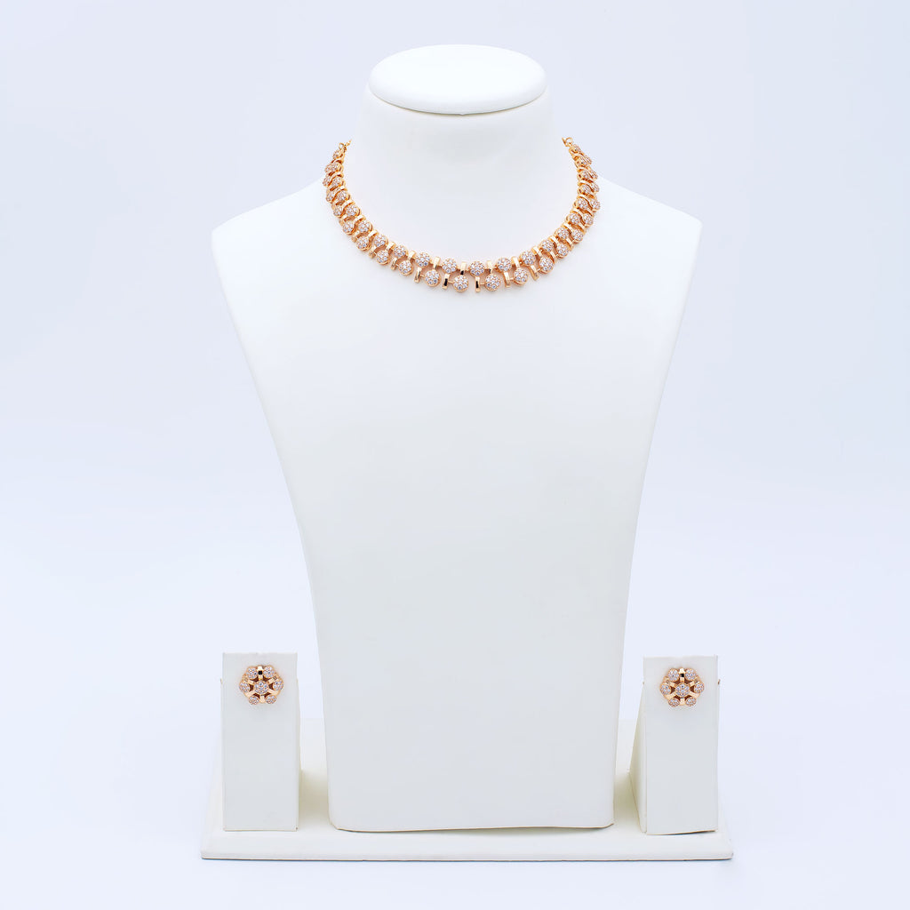 Modern Alternate Round Link Necklace Set
