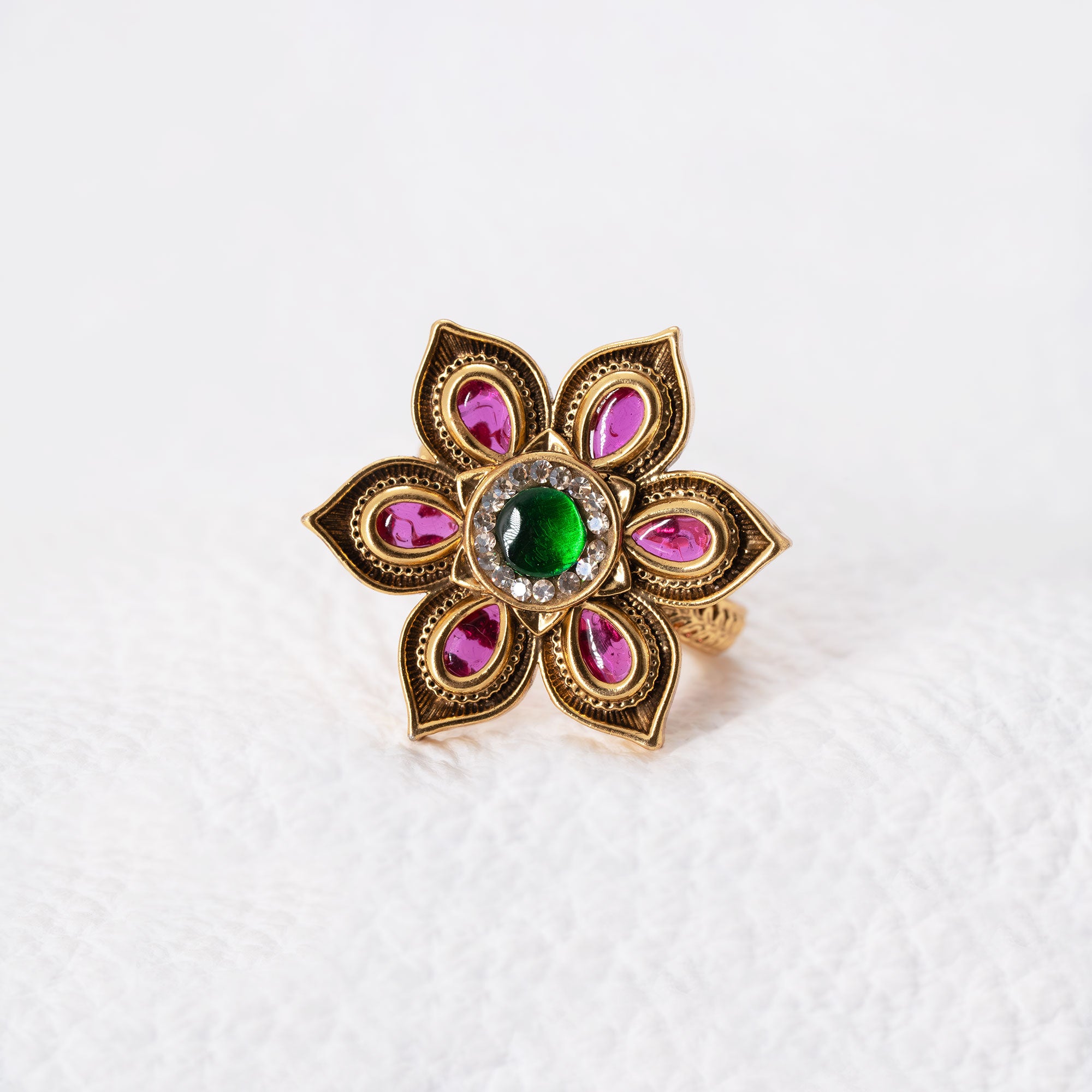 Trendy Floral Adjustable Ring