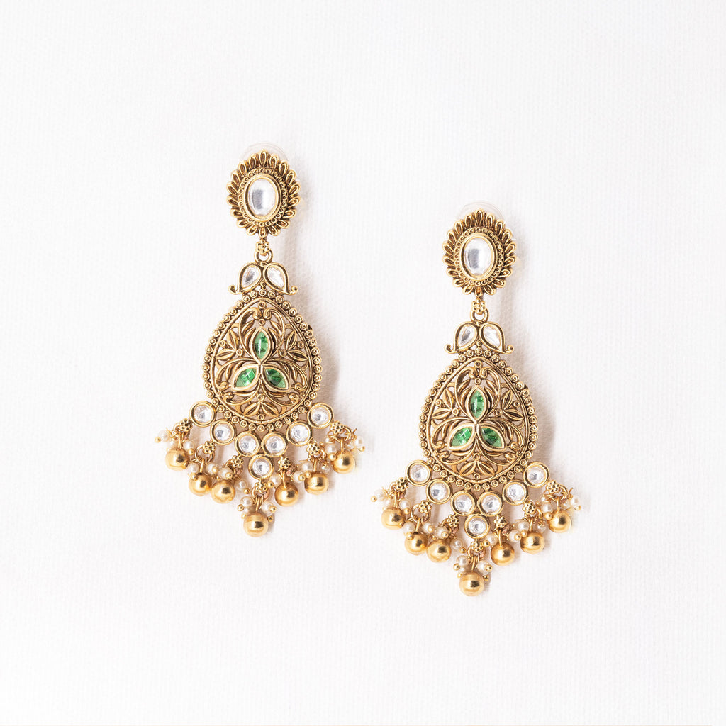 Traditional Round Top Spear Earring Set