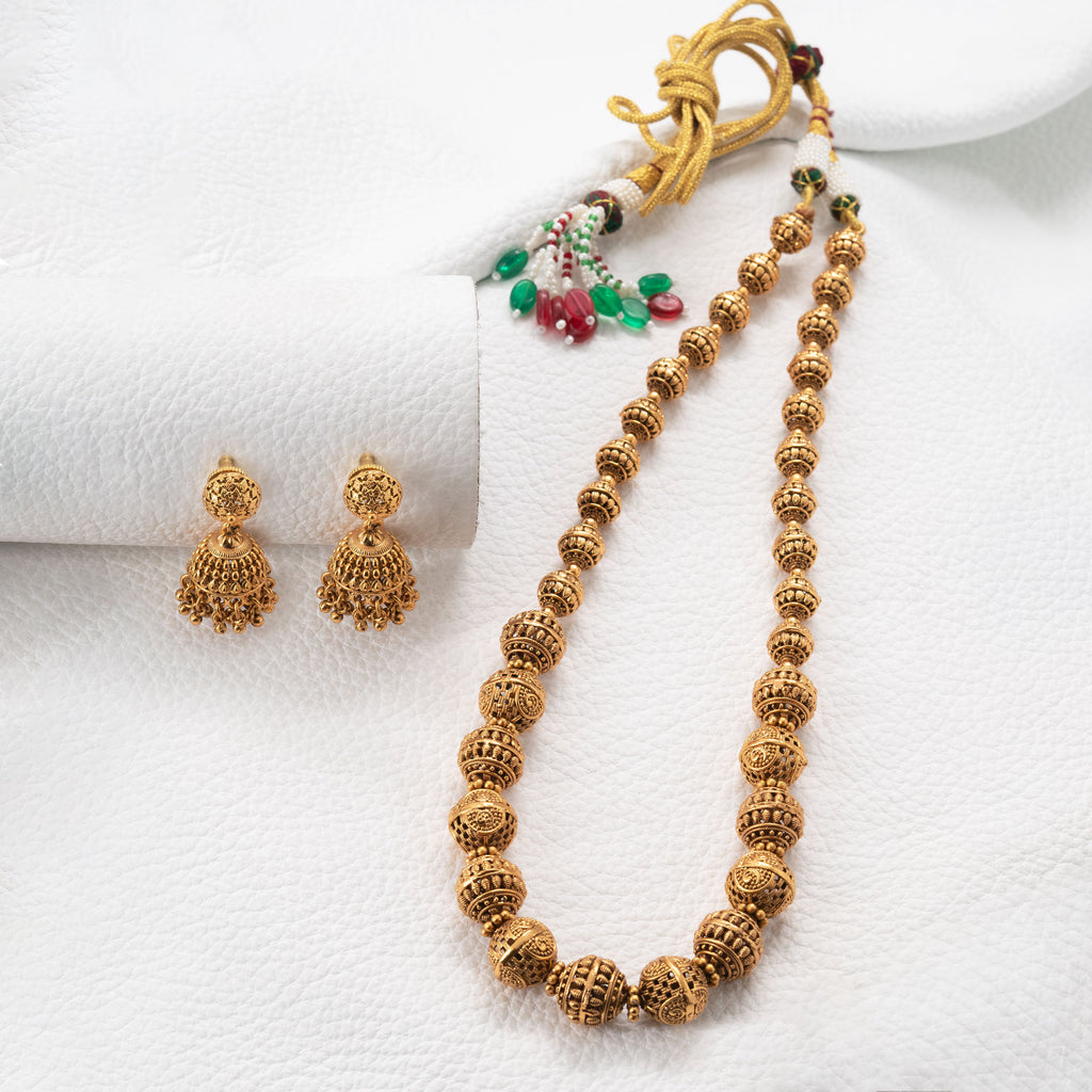 Trendy Small Rudraksha Necklace Set