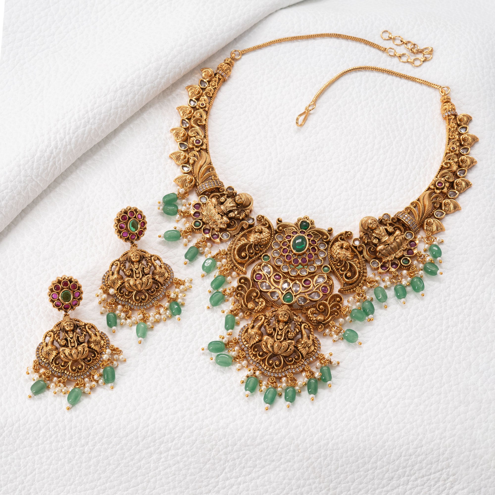 Traditional Lakshmi Crown Necklace Set