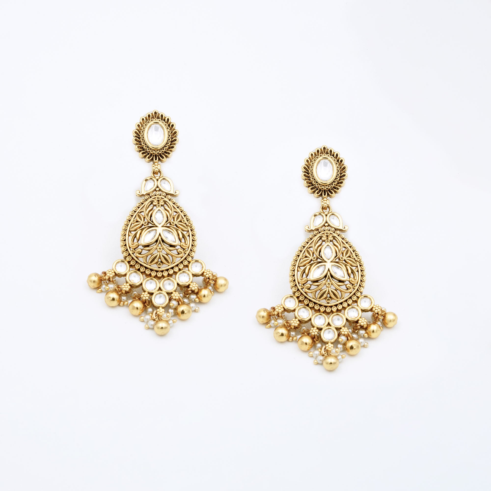 Traditional Round Top Spear Earring Set