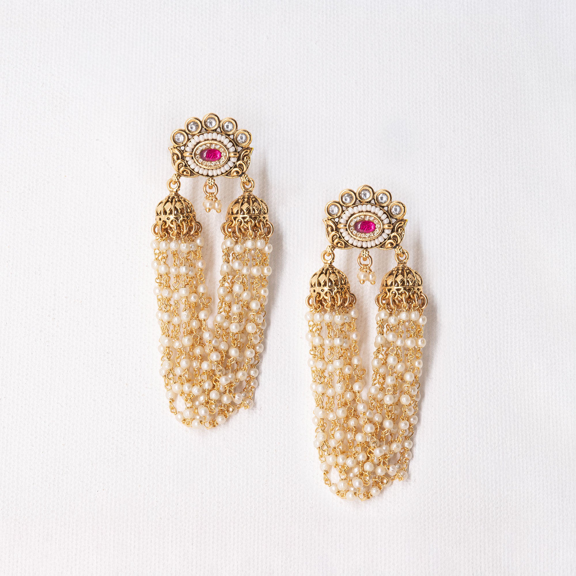 Traditional Layered Crown Earring Set