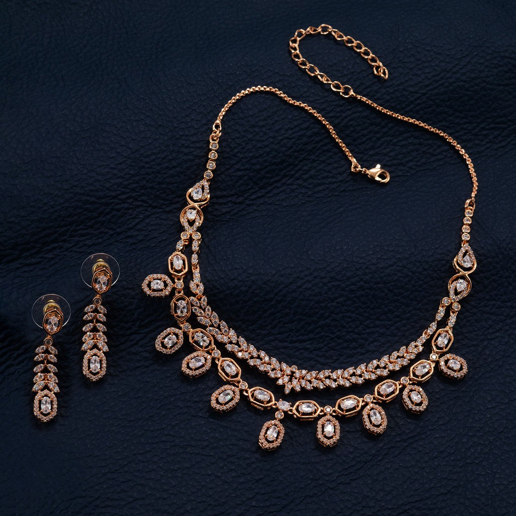 Modern Layered Drop Necklace Set