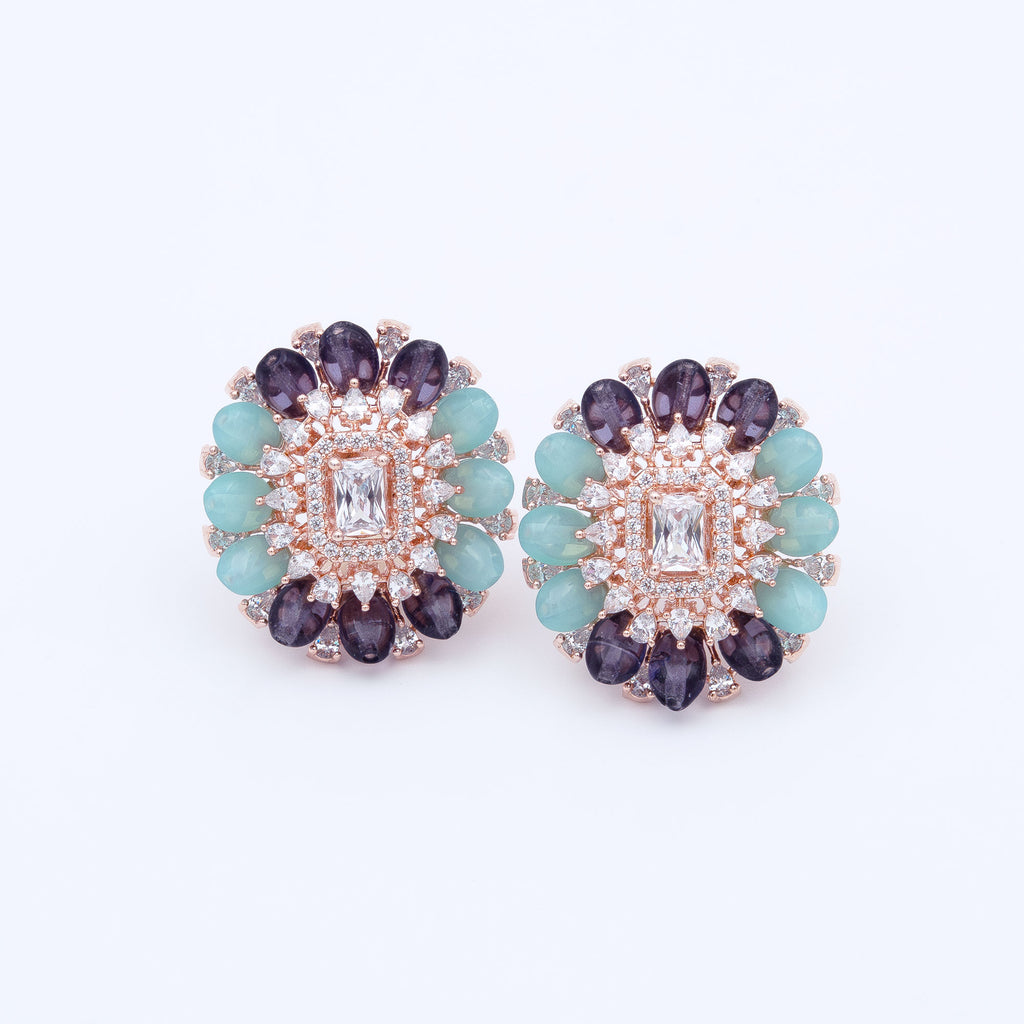 Modern Multicolored Floral Earrings