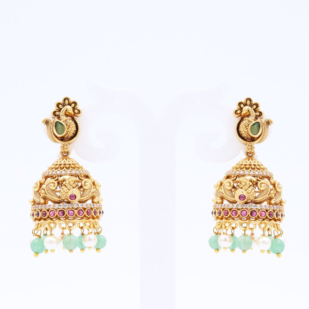 Traditional Peacock Top Earring Set