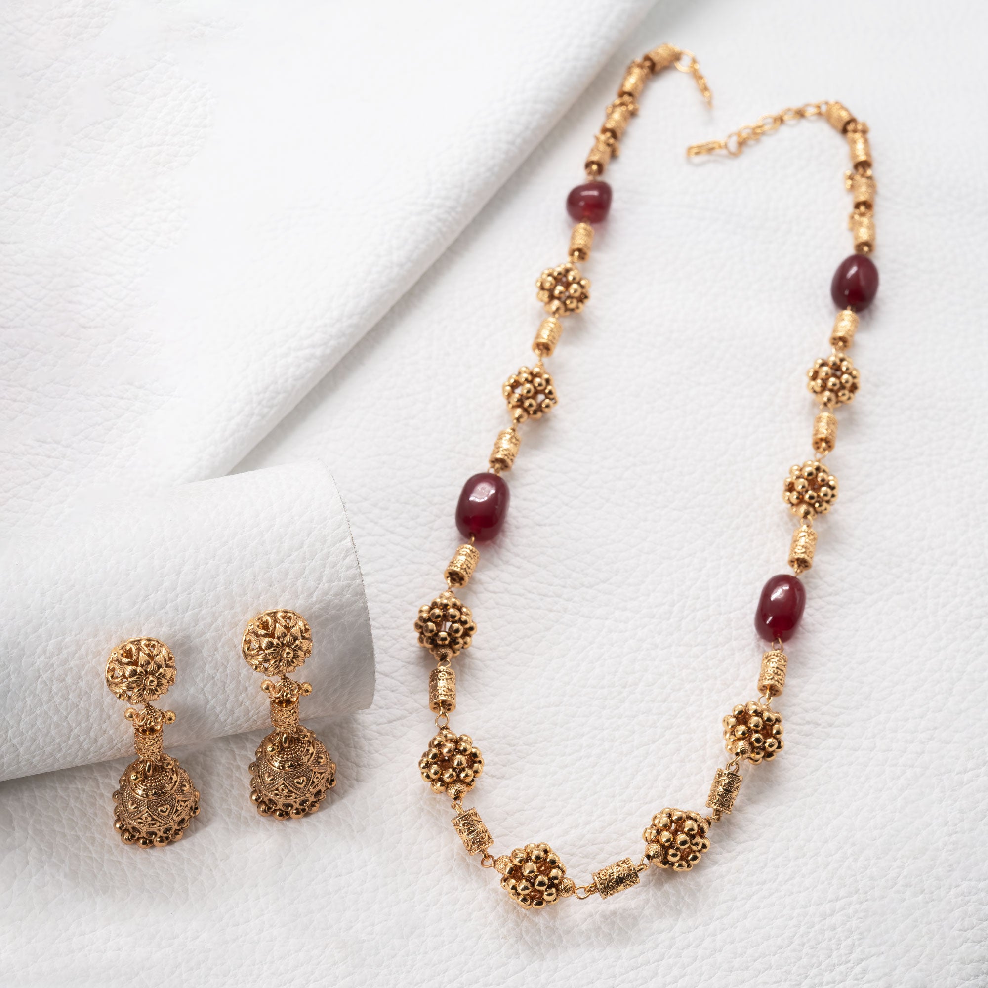 Trendy Floral Bunch Necklace Set