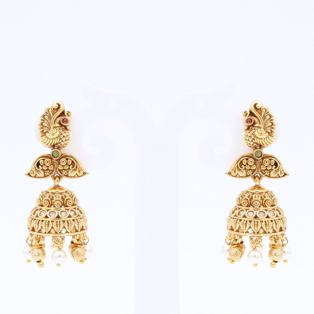 Traditional Big Peacock Earring Set